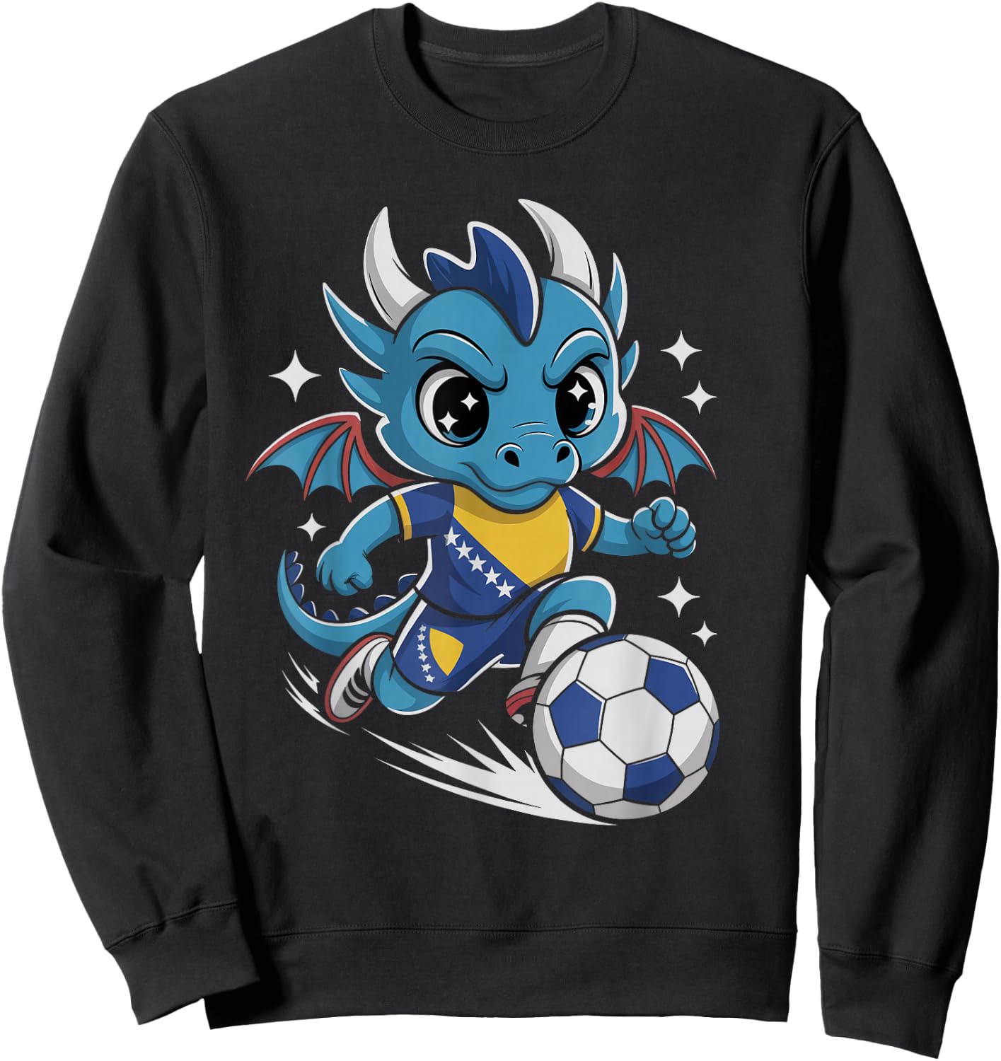 Vintage Bosnia Herzegovina Hajmo Bosno Country Pride Cheer Sweatshirt - Sweatshirt | Black