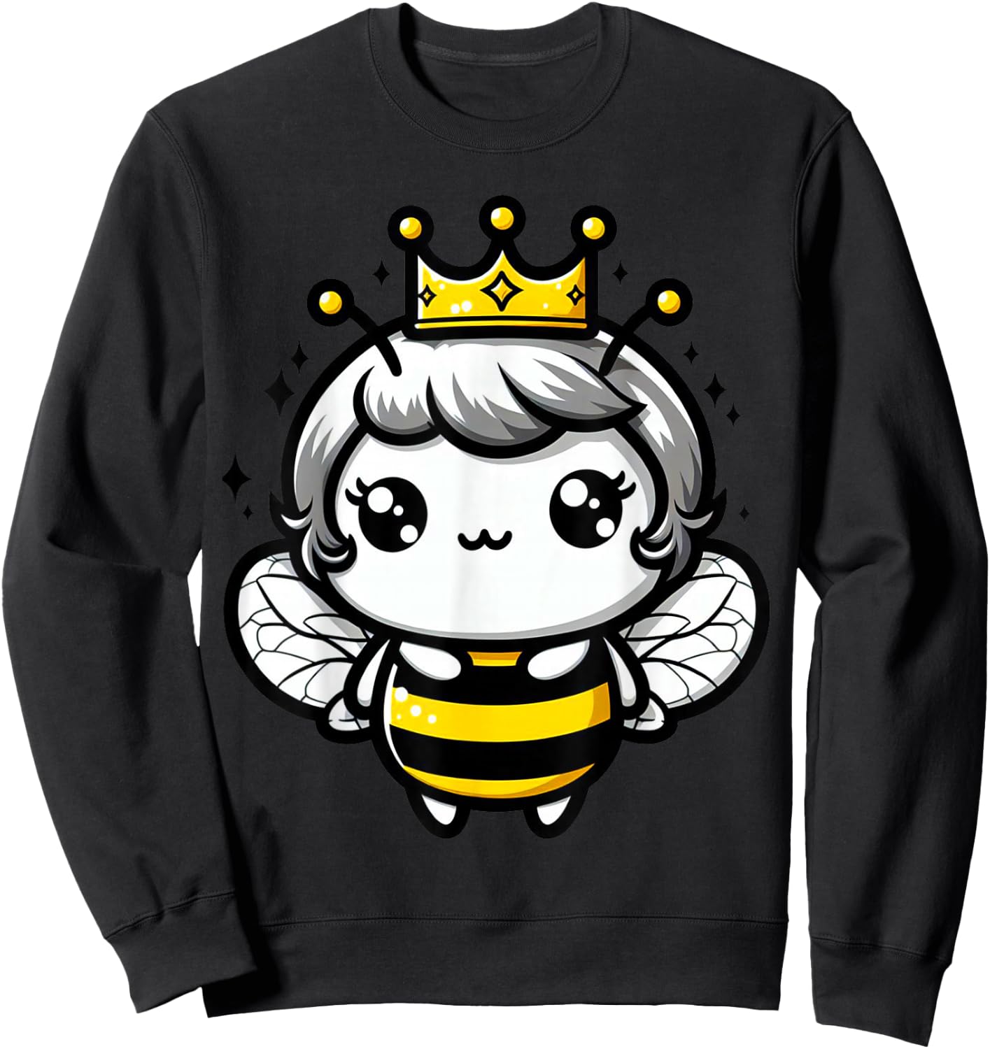 Queen Bee Crown Women Men Girls Honey Hive Bee Keeper Bee Sweatshirt - Sweatshirt | Black