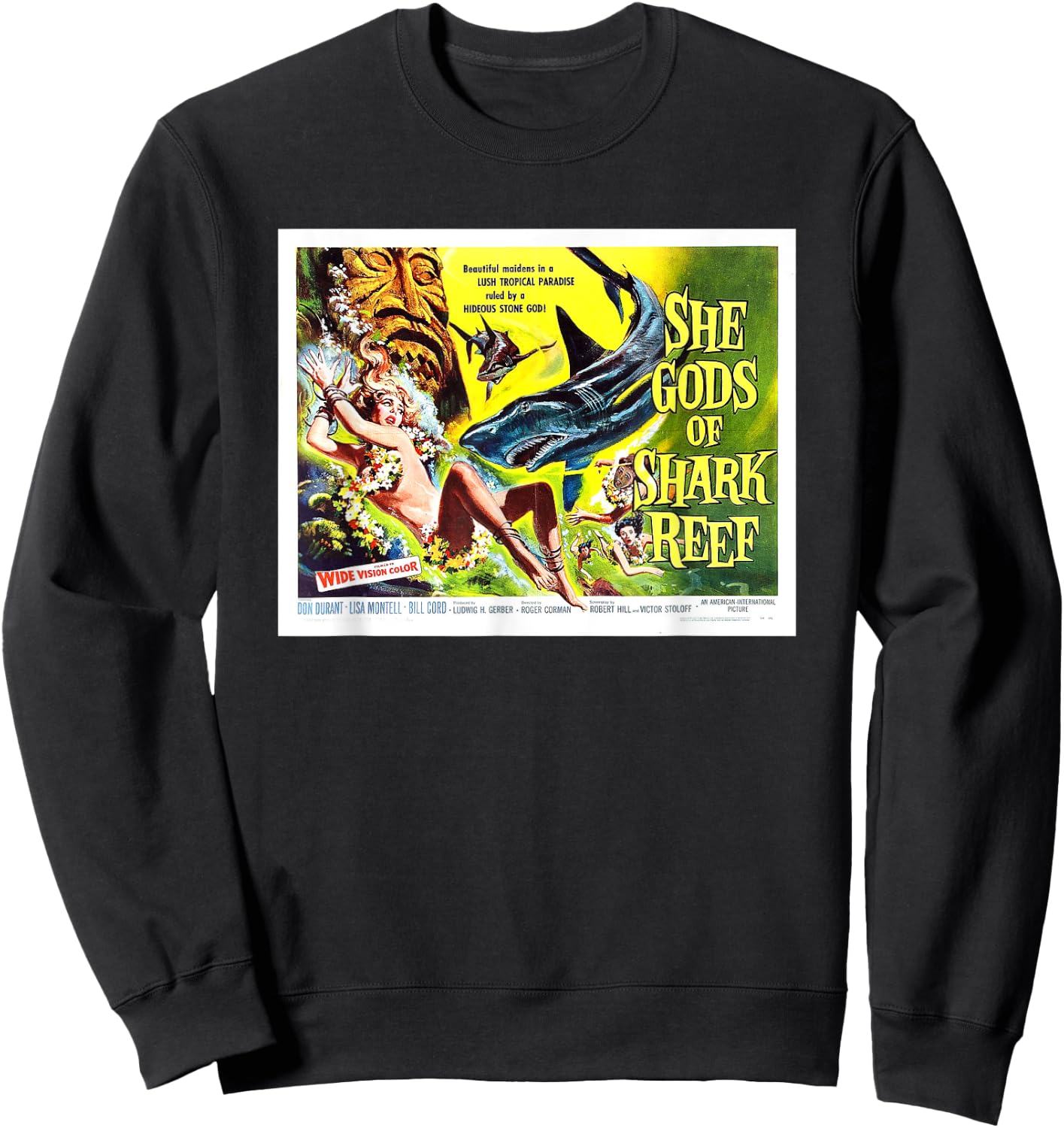 She Gods Of Shark Reef Vintage Cinema Poster Sweatshirt - Sweatshirt | Black