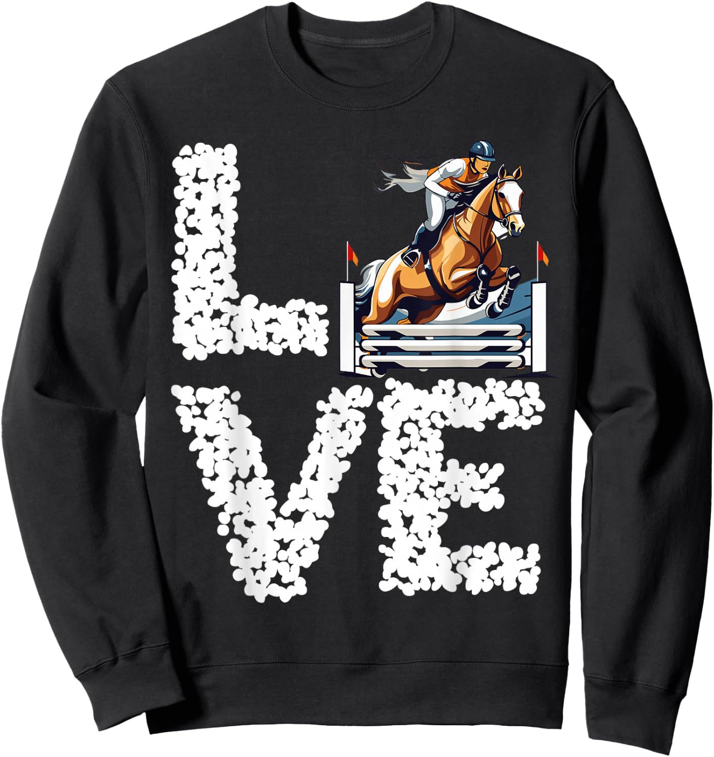 Equestrian Rider Love Leopard English Horse Show Jumping Sweatshirt - Sweatshirt | Black