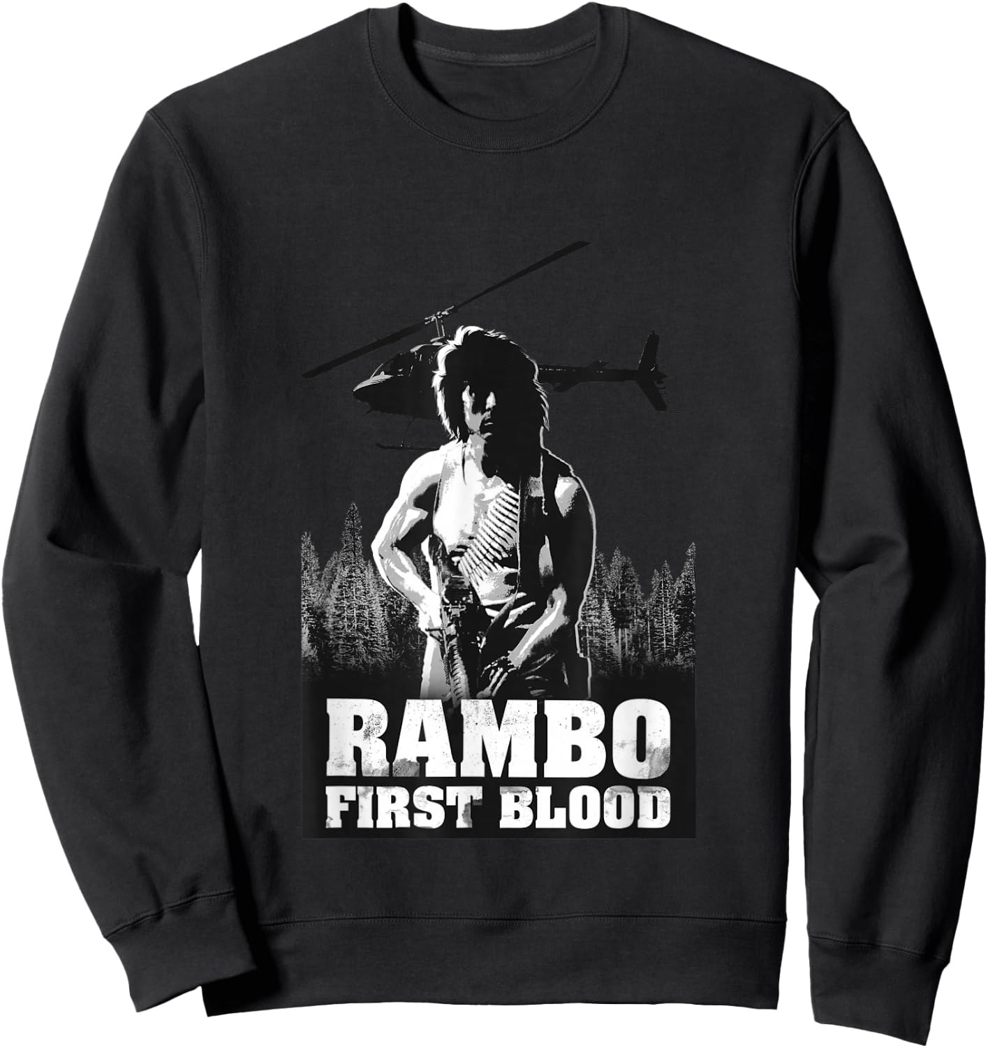 Rambo First Blood Hubschrauber Poster Sweatshirt - Sweatshirt | Black