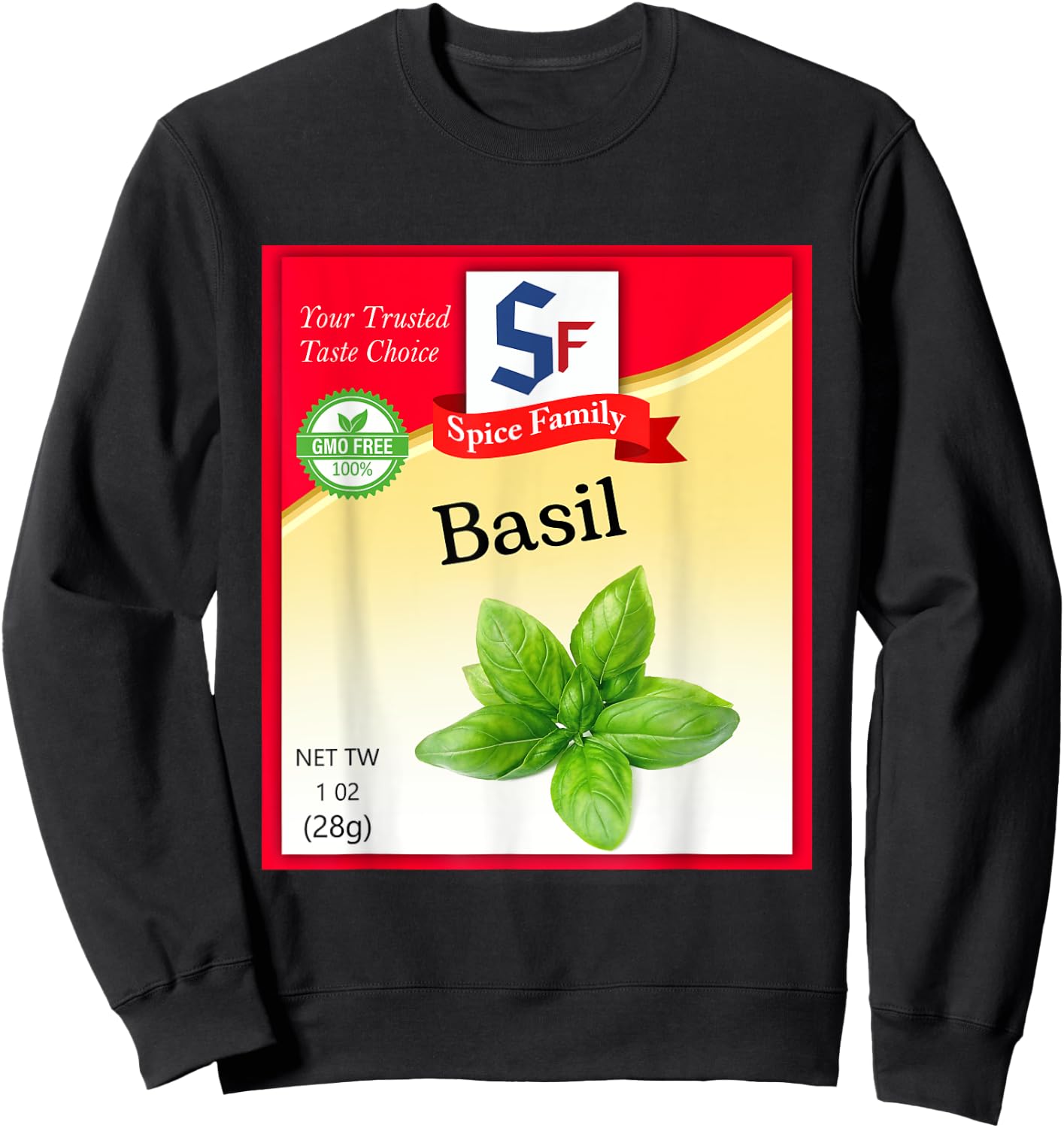 Basil Spice Condiment Costume Holiday Spice Group Costumes Sweatshirt - Sweatshirt | Black