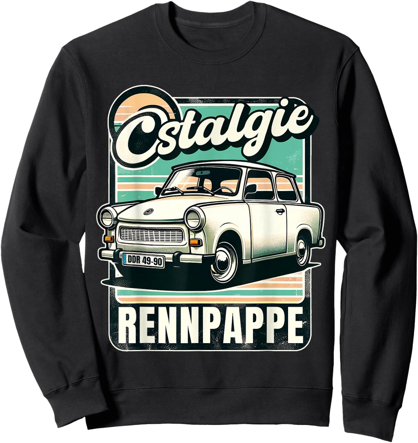 ONostalgia Racing Cardboard Trabant Trabbi Cardboard DDR Ossi Retro Style , black Sweatshirt - Sweatshirt | Black