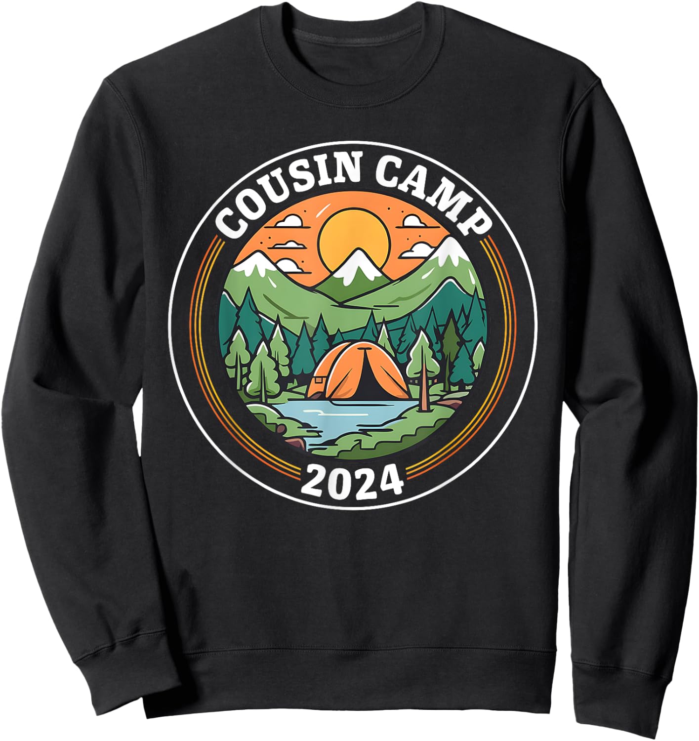 Cousin Camp 2024 Camping Family Summer Vacation Cousin Crew Women Girls Kids Sweatshirt - Sweatshirt | Black