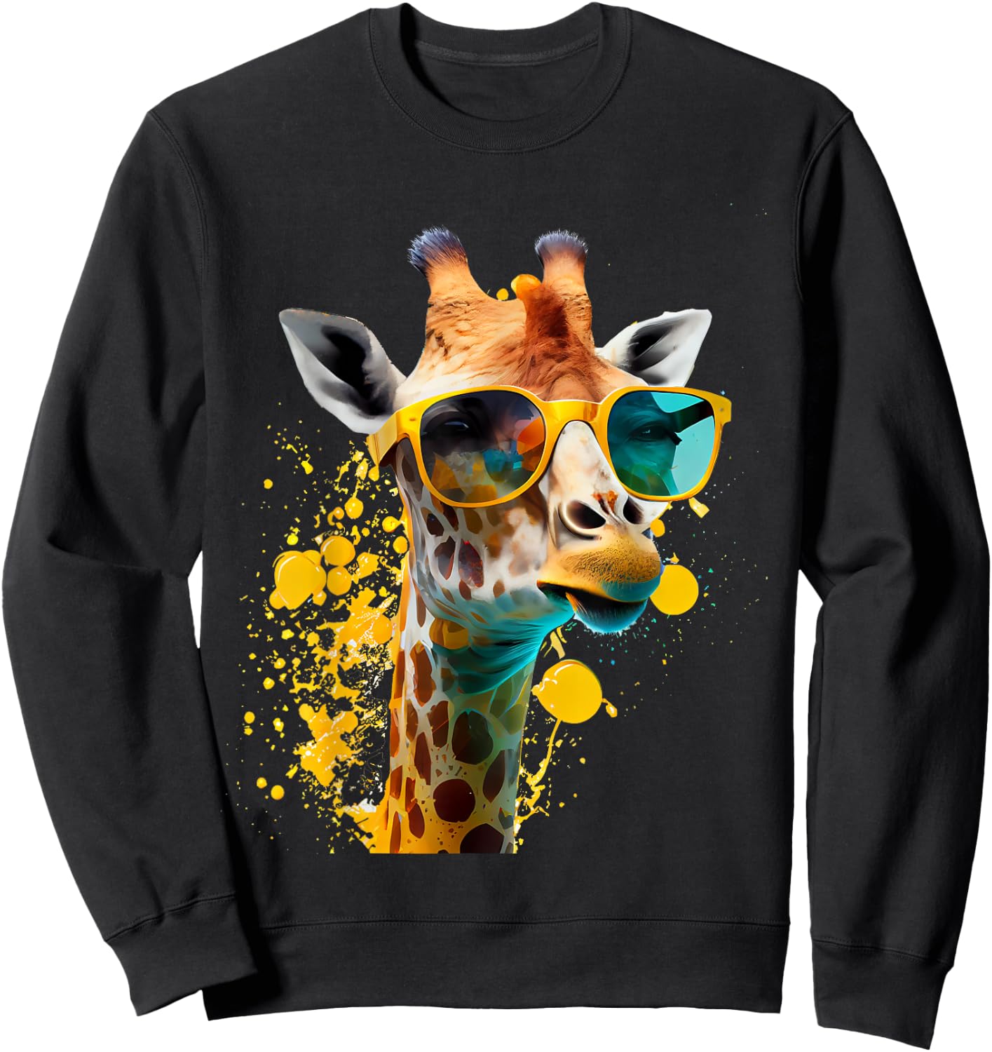 Giraffe Sonnenbrille Urlaub Sonne Natur Urlauber Dschungel Sweatshirt - Sweatshirt | Black