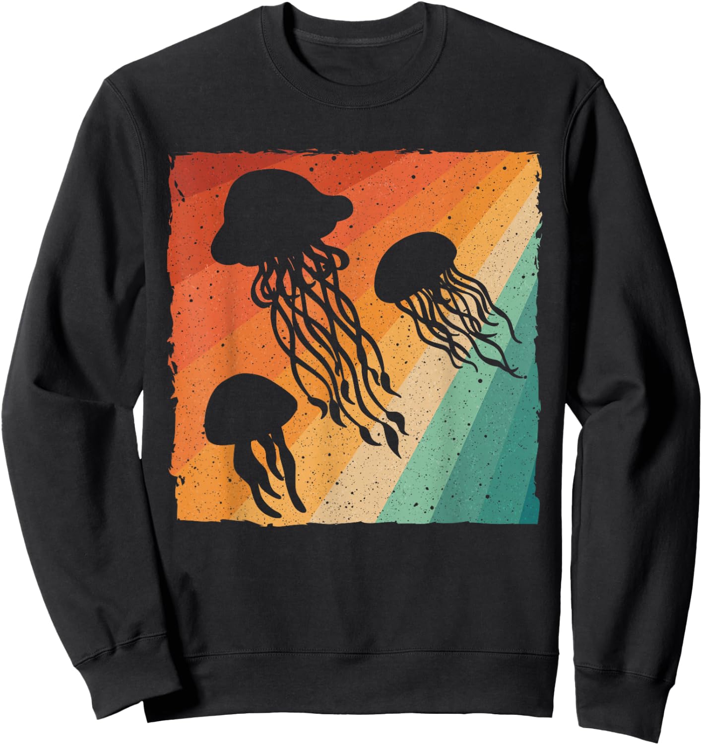 Funny Jellyfish Design For Kids Men Women Vintage Jellyfish Sweatshirt - Sweatshirt | Black
