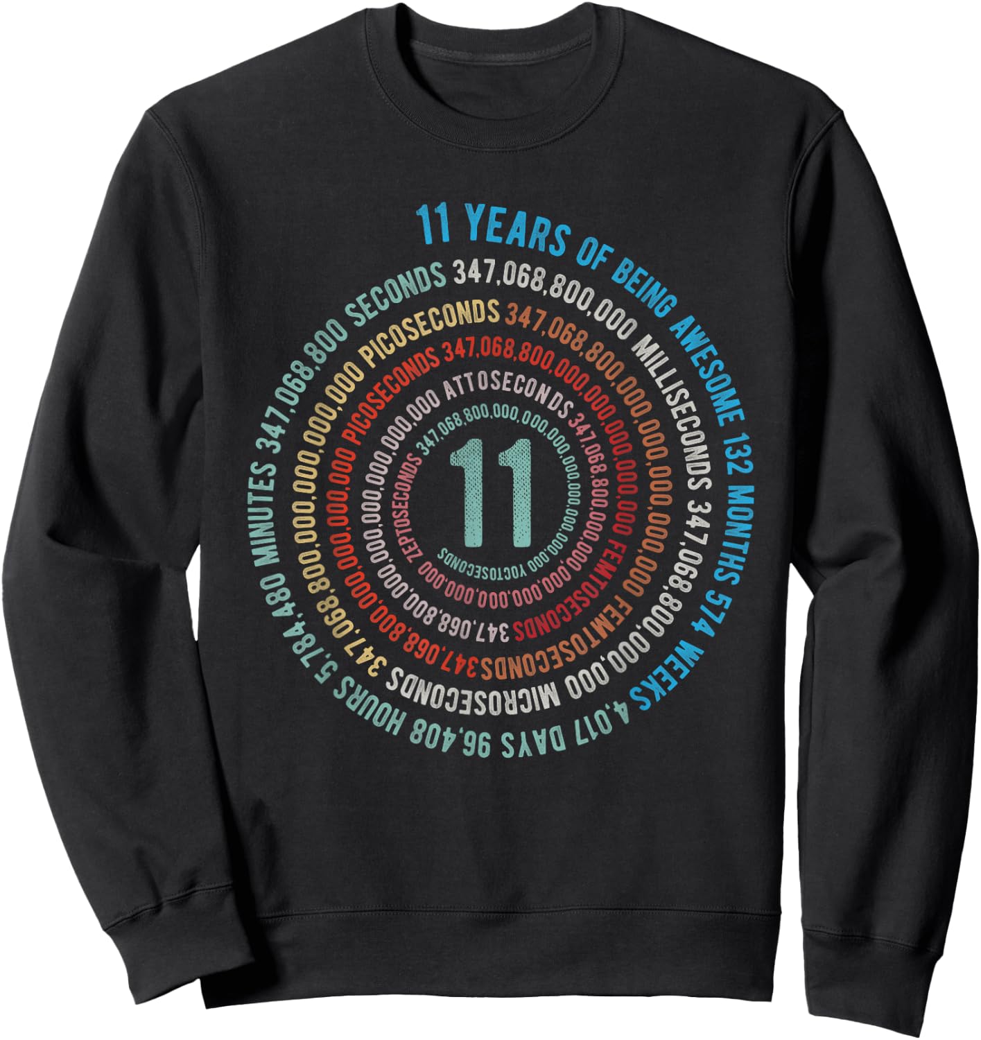 11 Years Birthday Helix 11 Year Boys Girls Birthday Sweatshirt - Sweatshirt | Black
