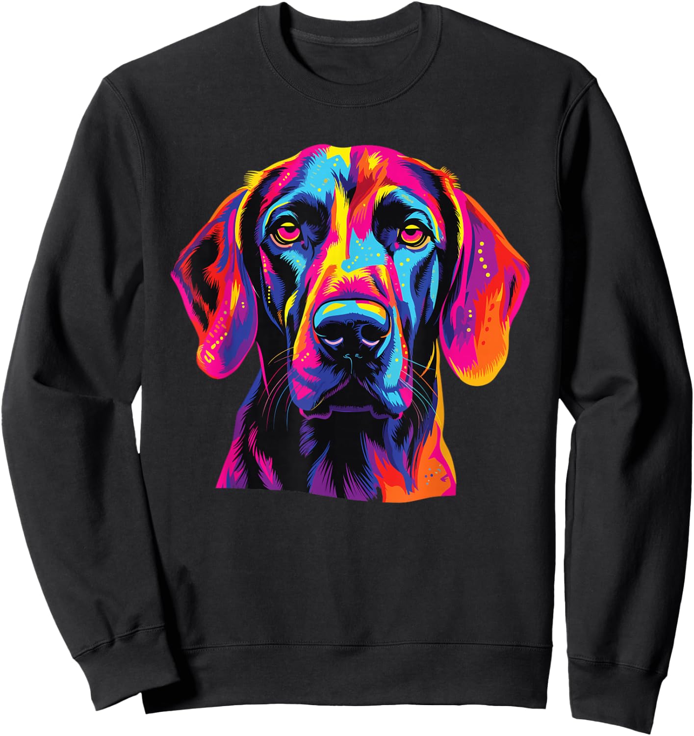 Watercolor Colorful Plott Hound Dog , Small Sweatshirt - Sweatshirt | Black