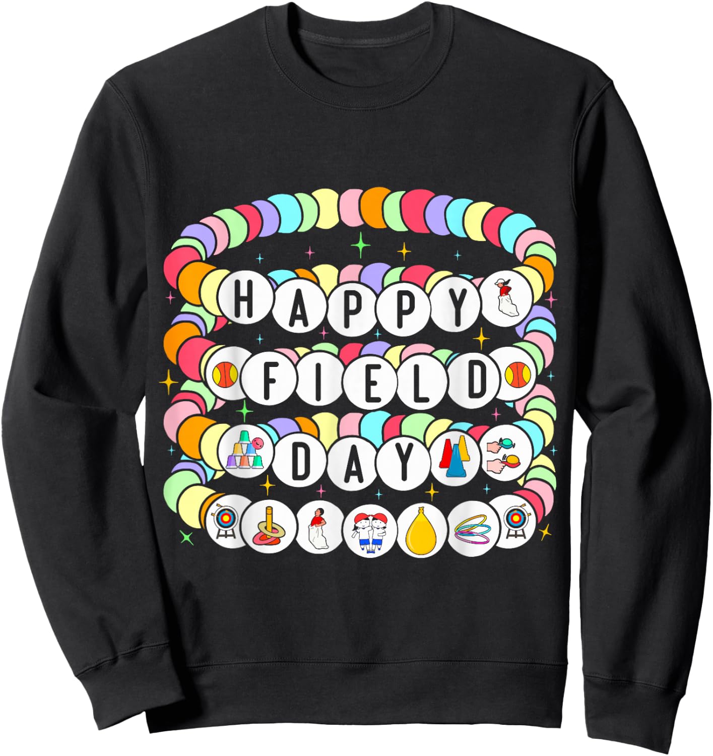 field day games Sack Race field day 2026 friendship bracelet Sweatshirt - Sweatshirt | Black