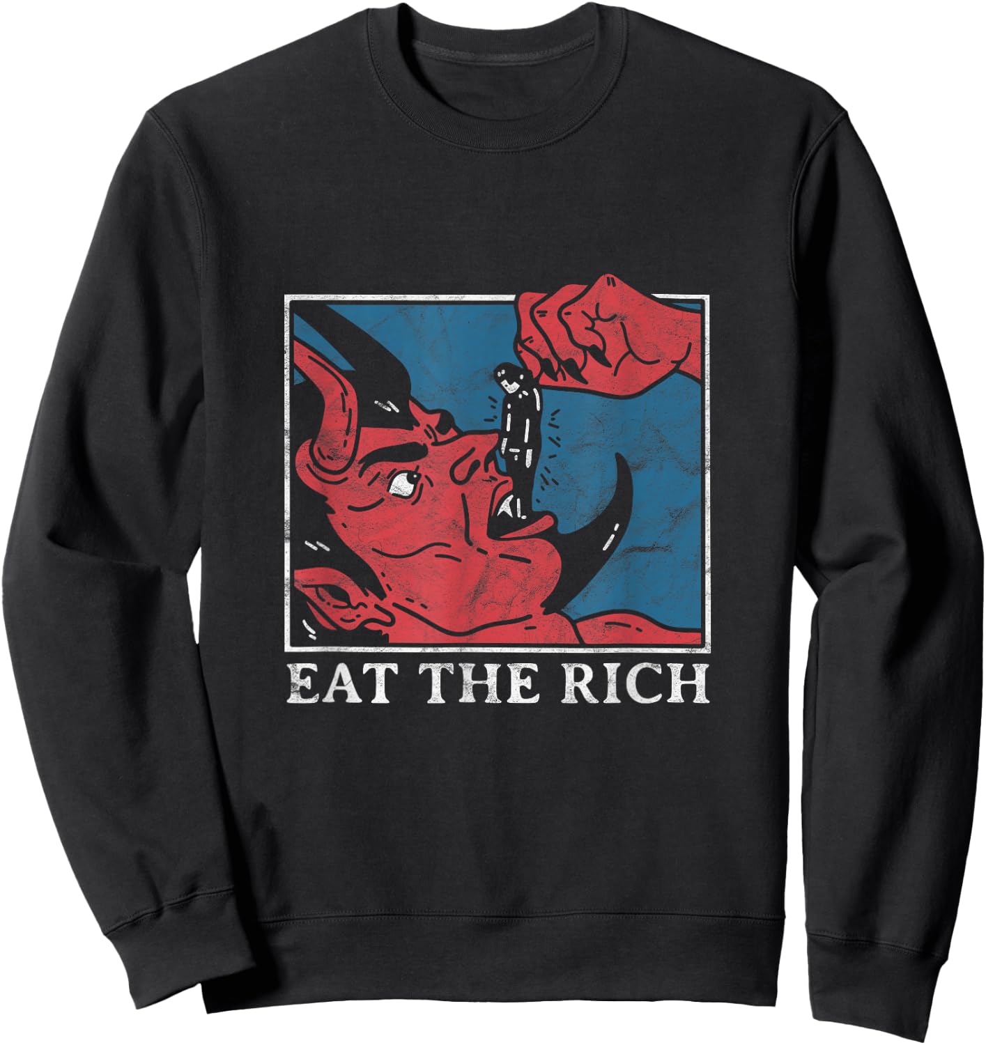 Eat The Rich Satan Devil Goth Punk Grunge Witch Vintage , black Sweatshirt - Sweatshirt | Black