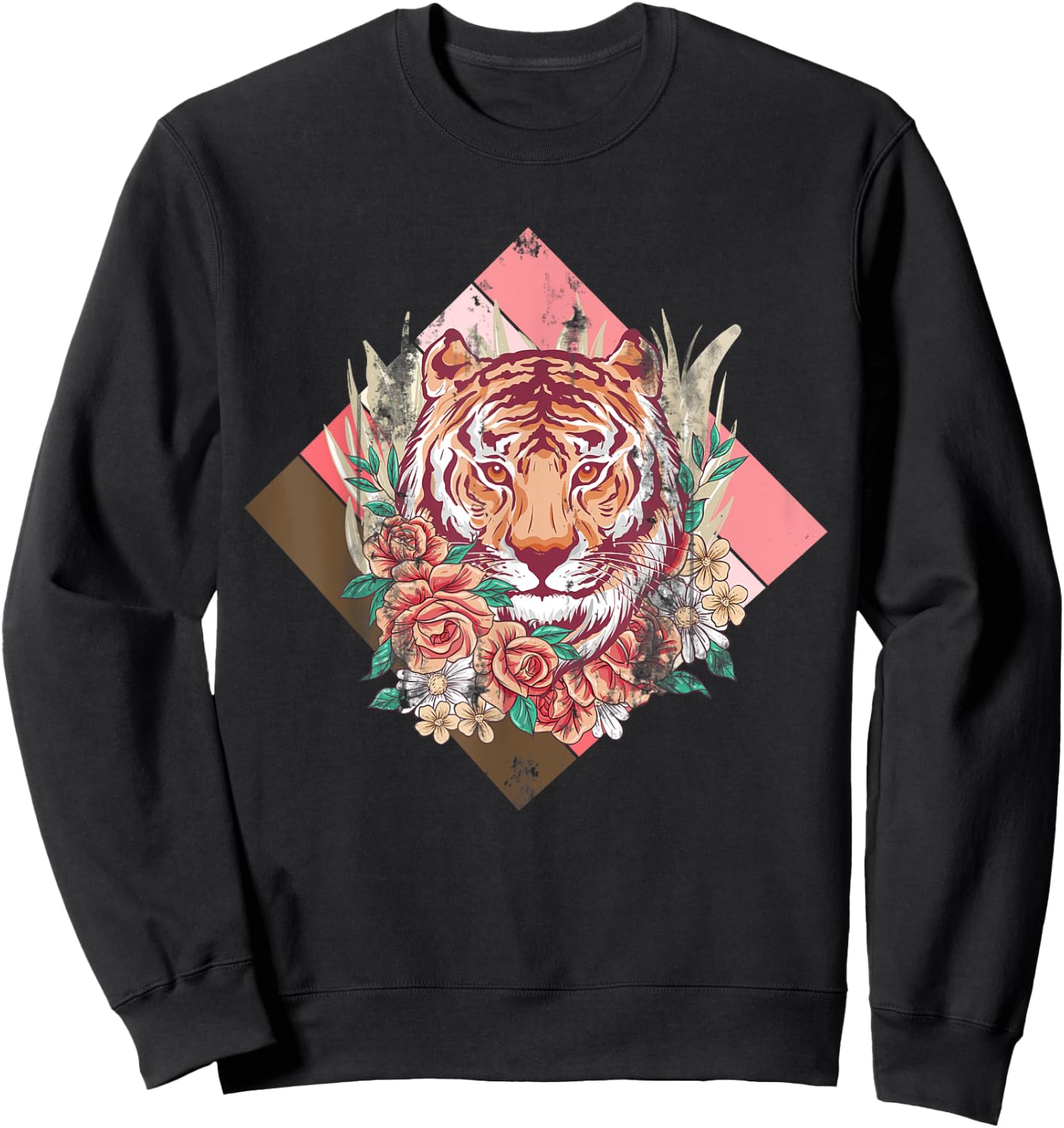 Cherry Blossom Sakura Tiger Sweatshirt - Sweatshirt | Black