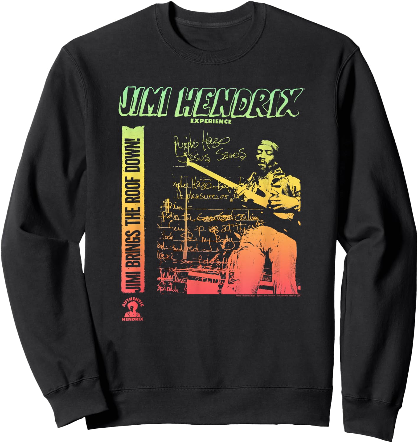 Jimi Hendrix Brings the Roof Down Sweatshirt - Sweatshirt | Black