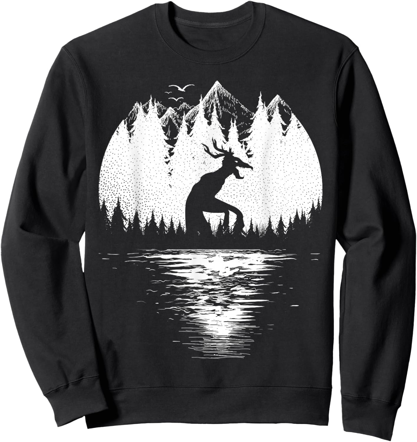 Wendigo Folklore Cryptozoology Women Kids! Cryptid Sweatshirt - Sweatshirt | Black
