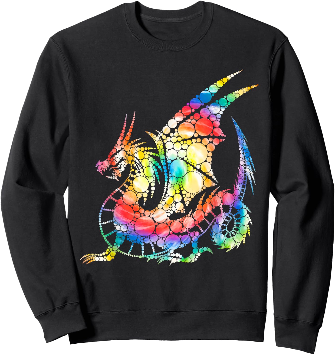 Tie Dye Colorful Dots Dragon Happy Dot Day Boys Girls Sweatshirt - Sweatshirt | Black