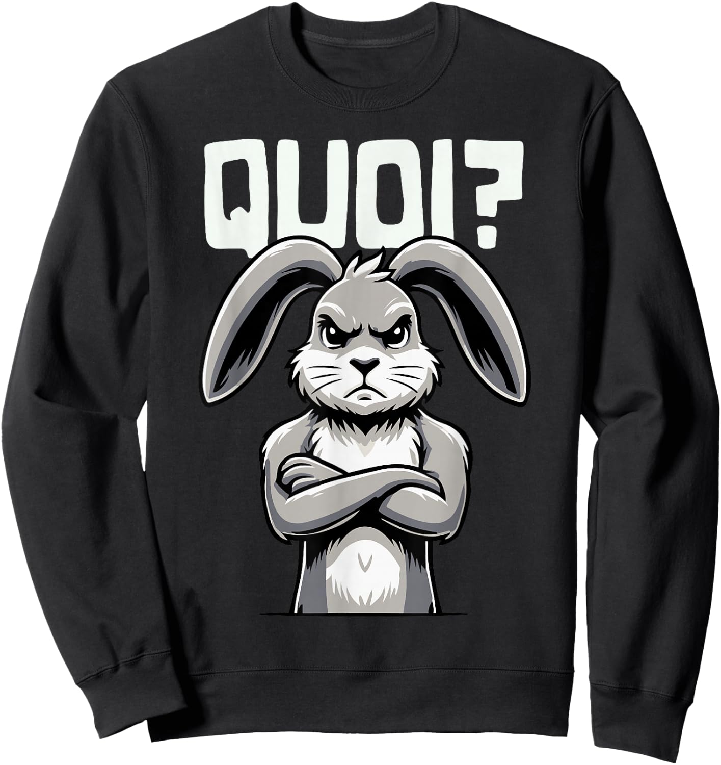 Funny Rabbit Woman Girl Boy Child What Rabbit , Black, S Sweatshirt - Sweatshirt | Black