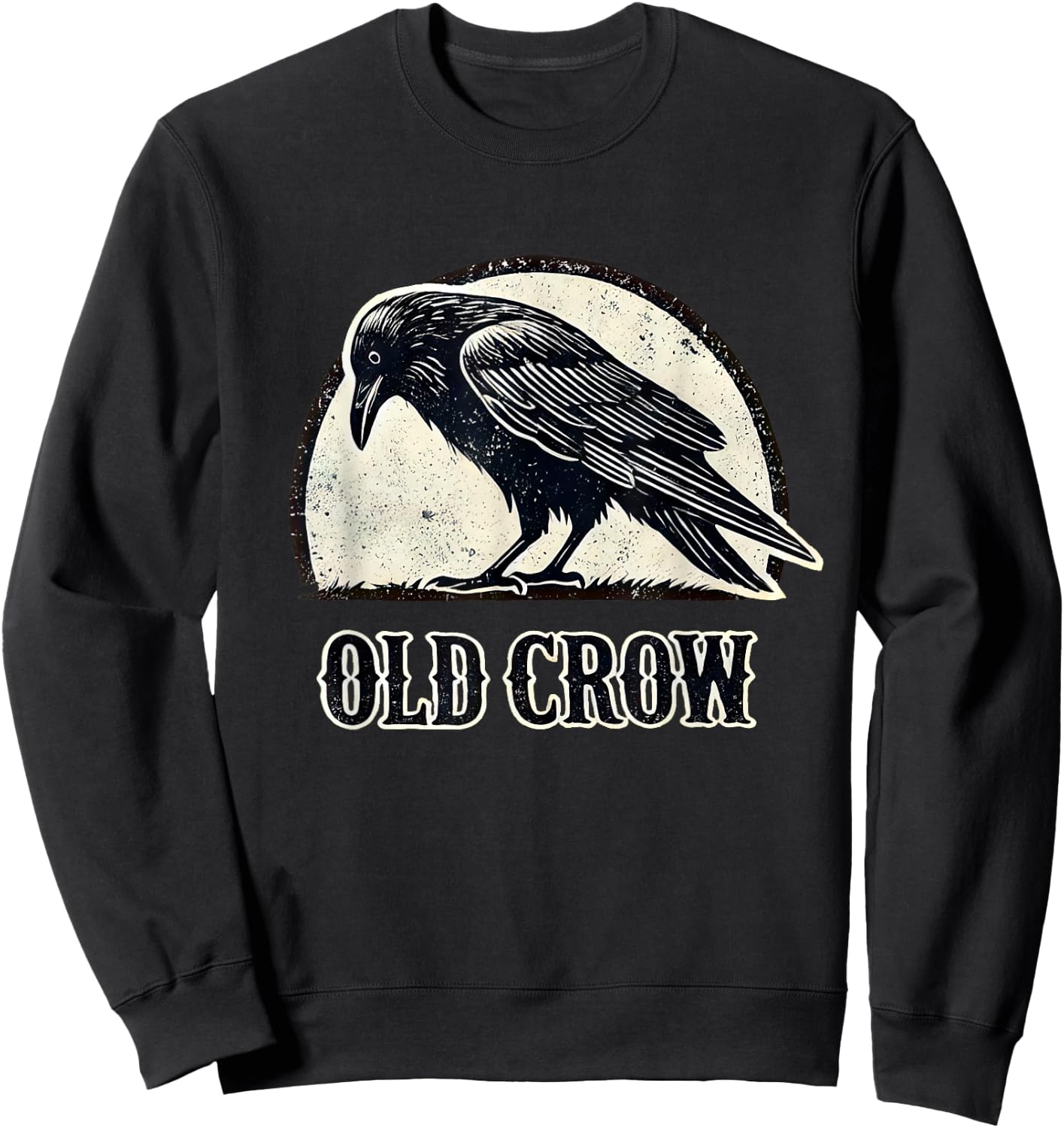 Old Crow Graphic , Small, Black Sweatshirt - Sweatshirt | Black