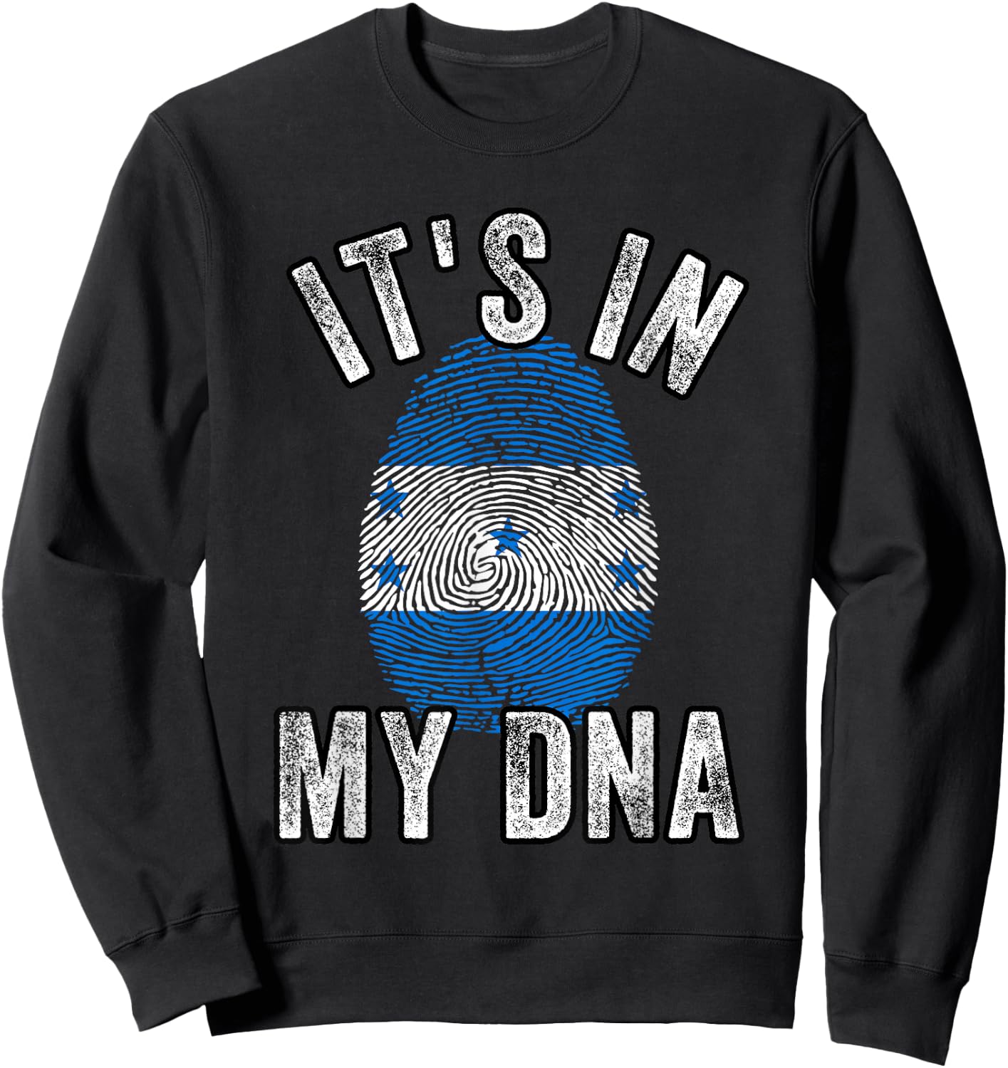 Funny it's in my DNA Honduras flag Fingerprint Sweatshirt - Sweatshirt | Black