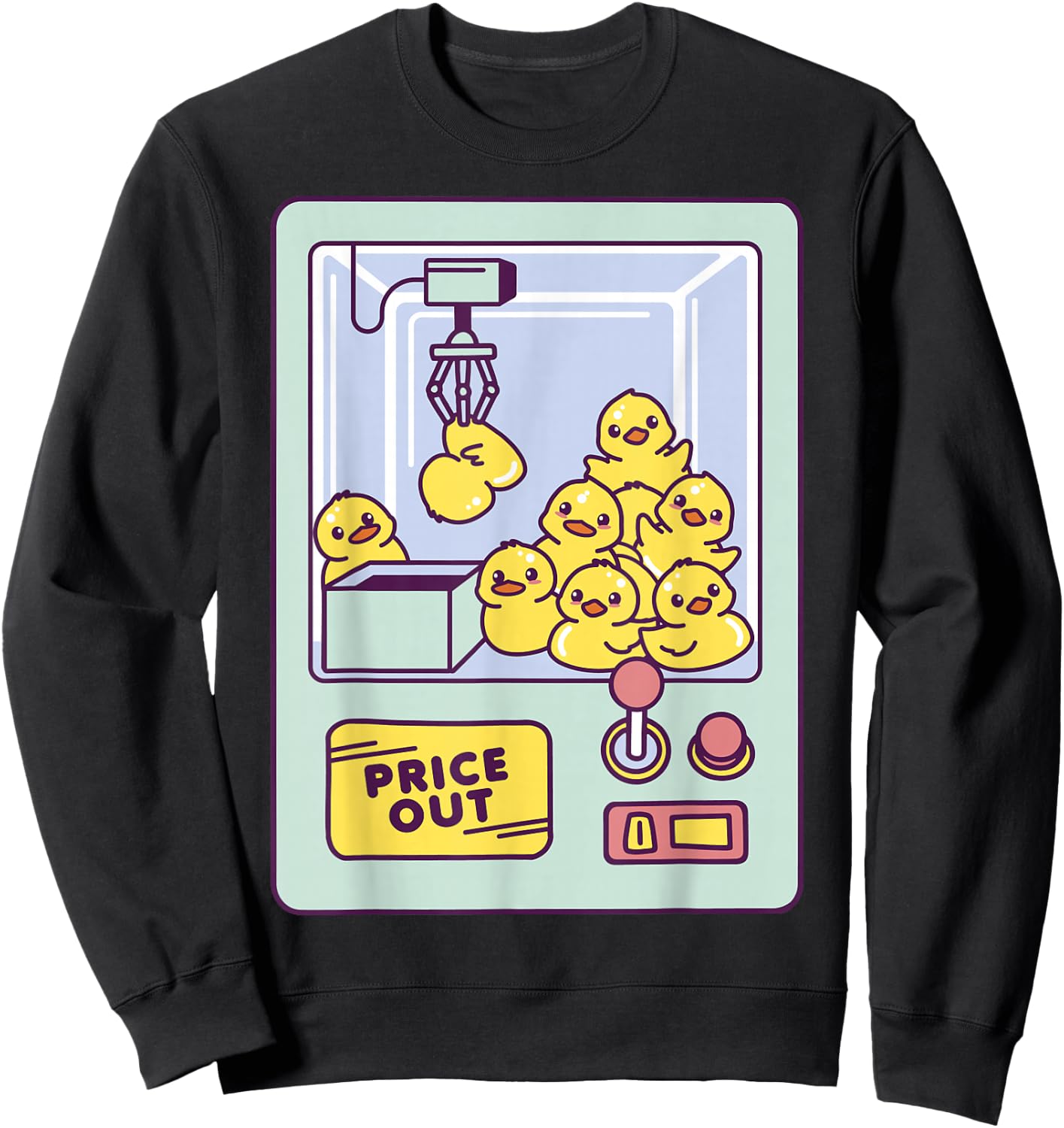 Duck Machine Design Playful Claw Toy Ducks Sweatshirt - Sweatshirt | Black