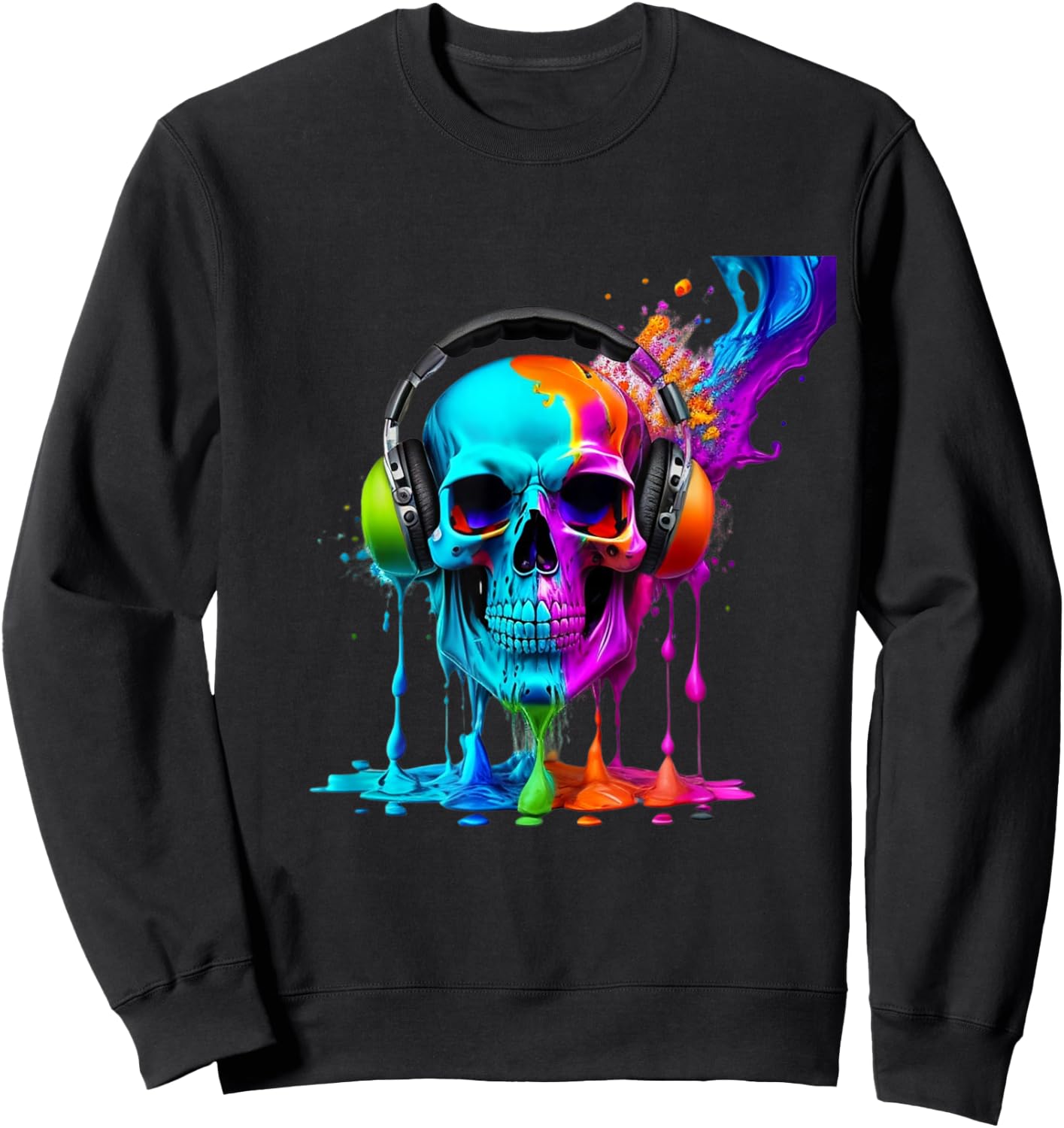 Headphone Skull Sweatshirt - Sweatshirt | Black