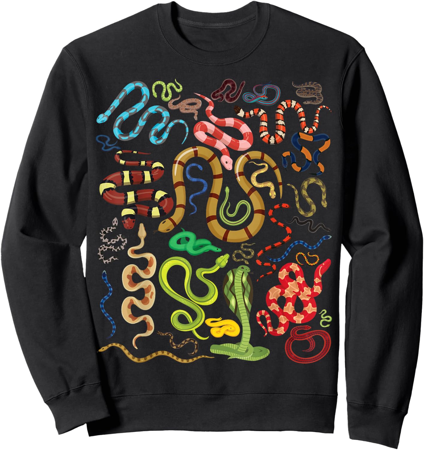 Types Of Snakes Educational Herpetologist Boys Girls Kids Sweatshirt - Sweatshirt | Black