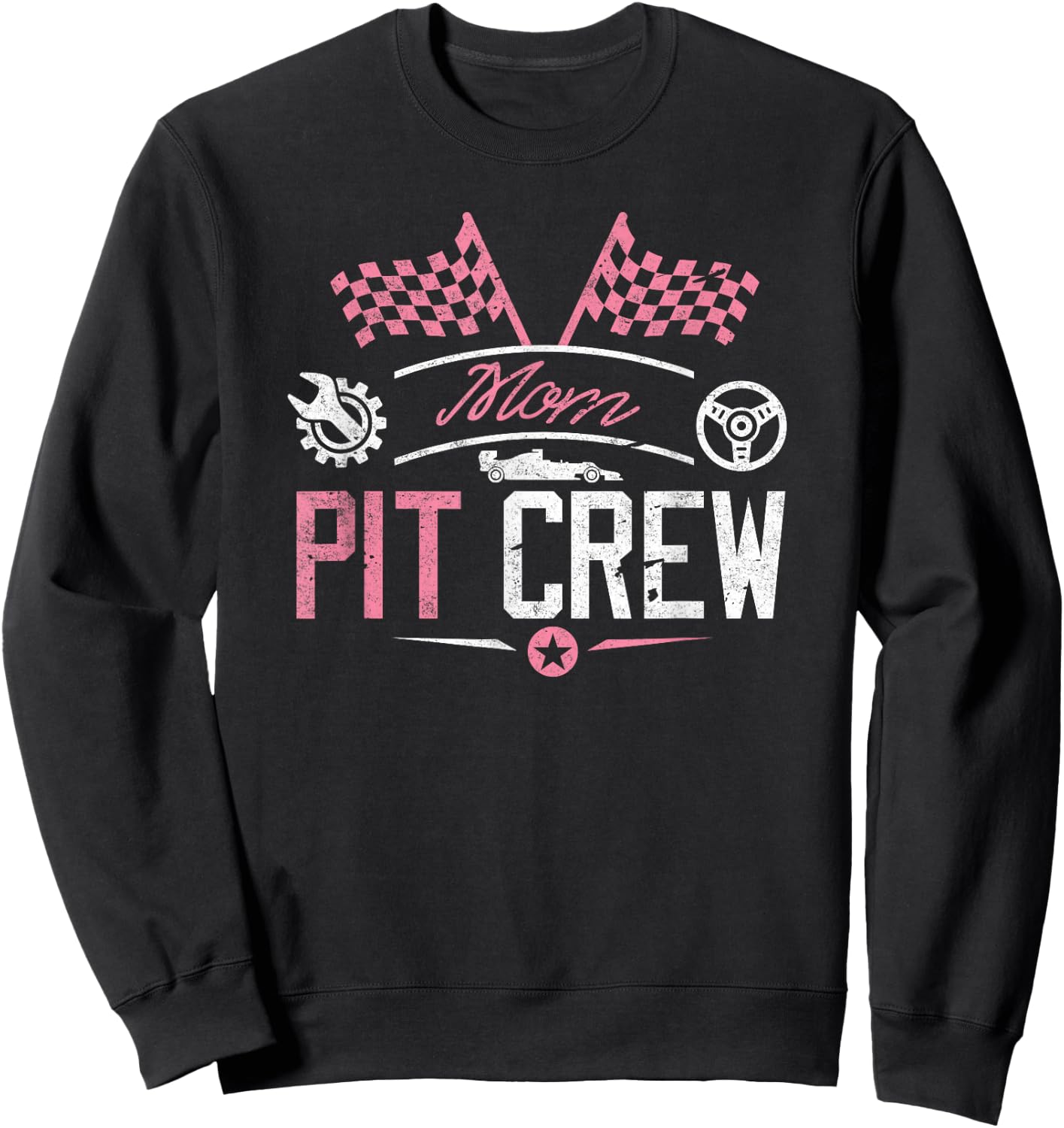 Racing Car Mommy Racer Shirt Mom Pit Crew for Mother Women Sweatshirt - Sweatshirt | Black