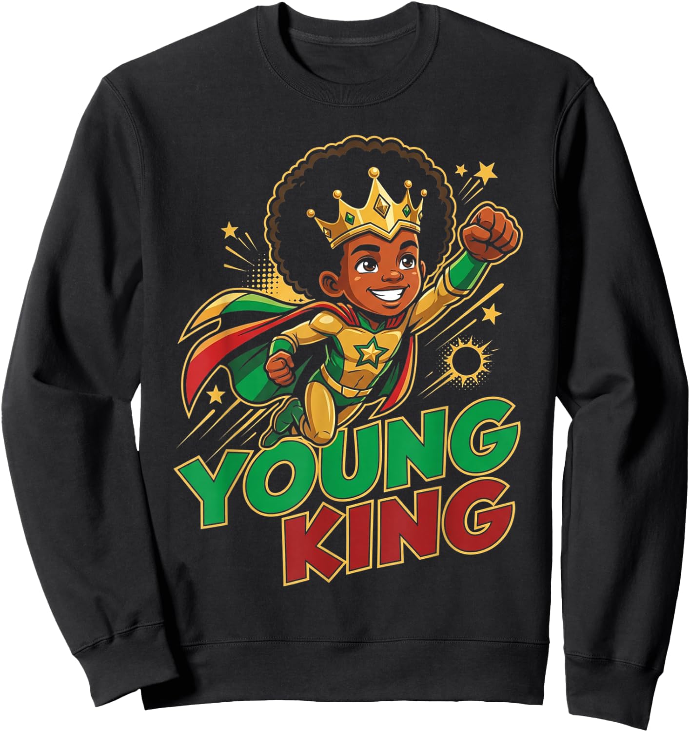 Black Young King Black History Month Juneteenth Kids Boys Sweatshirt - Sweatshirt | Black