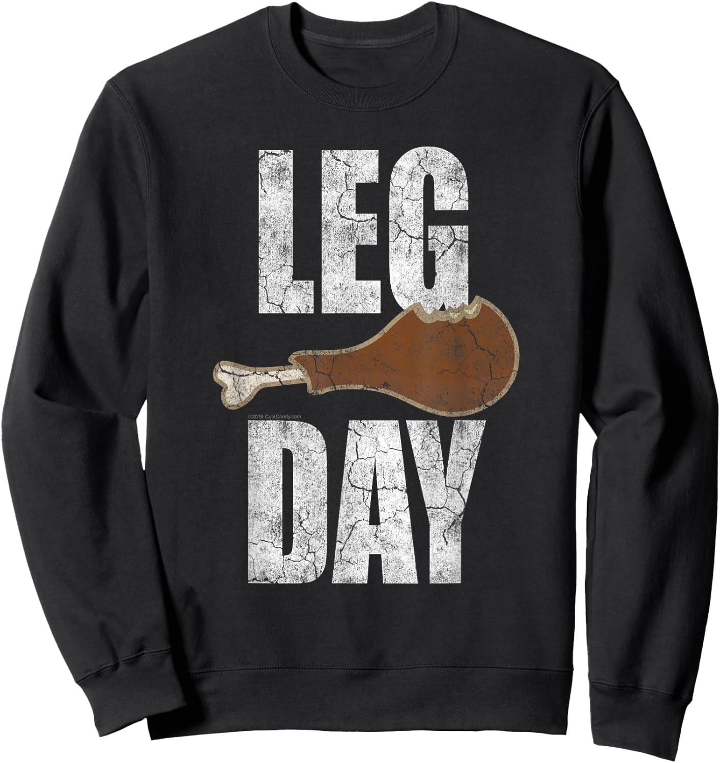 Funny Thanksgiving Leg Day Turkey Gym Workout Sweatshirt - Sweatshirt | Black
