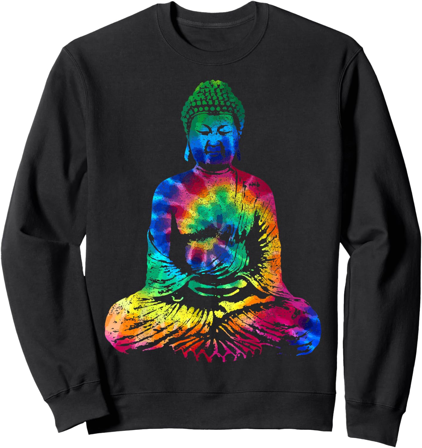 Buddha Tie Dye Vintage Yoga Yogi Buddhist Sweatshirt - Sweatshirt | Black