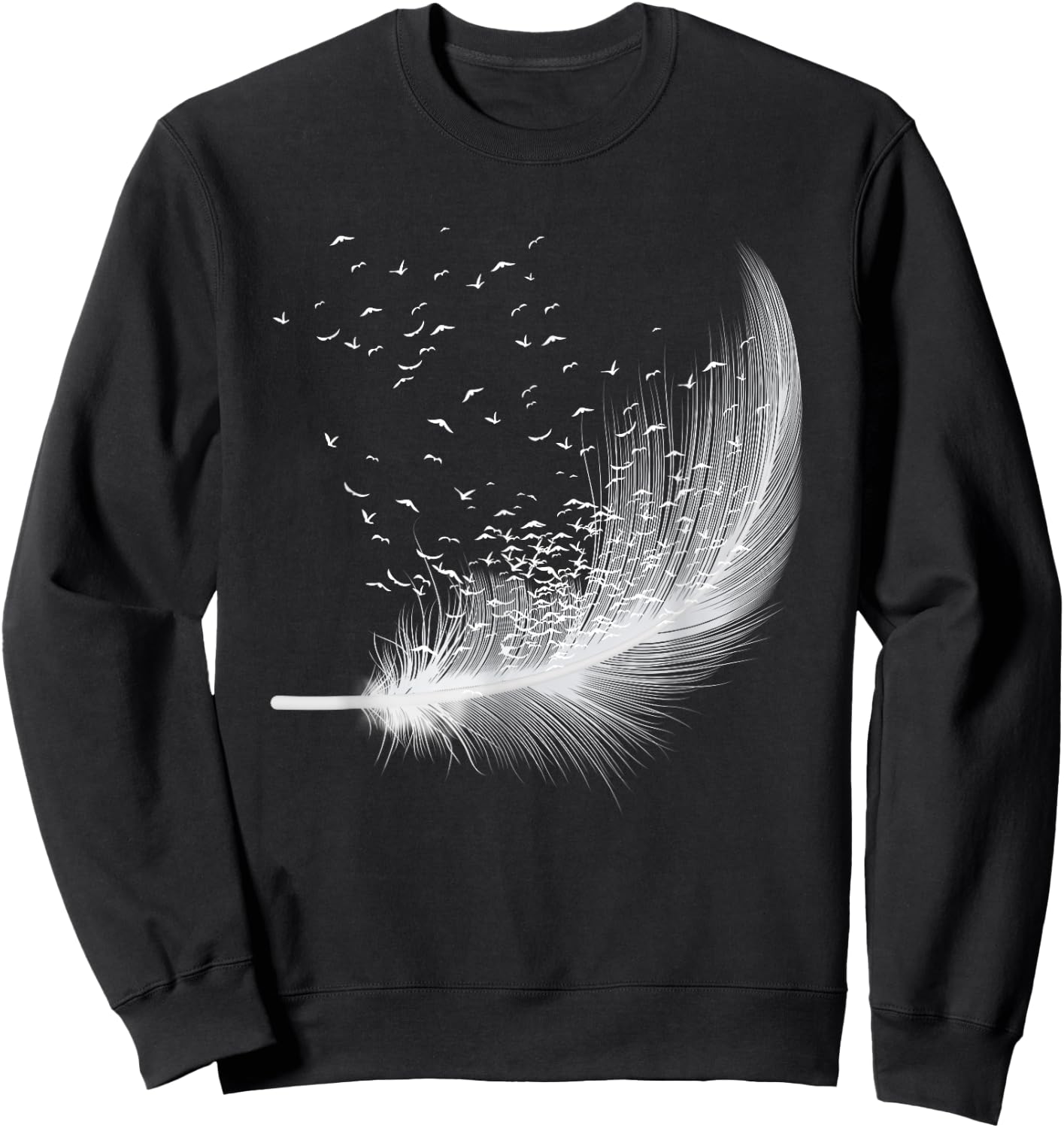 Bird Feather Silhouette Image Birdwatcher Birdwatching Lover Sweatshirt - Sweatshirt | Black