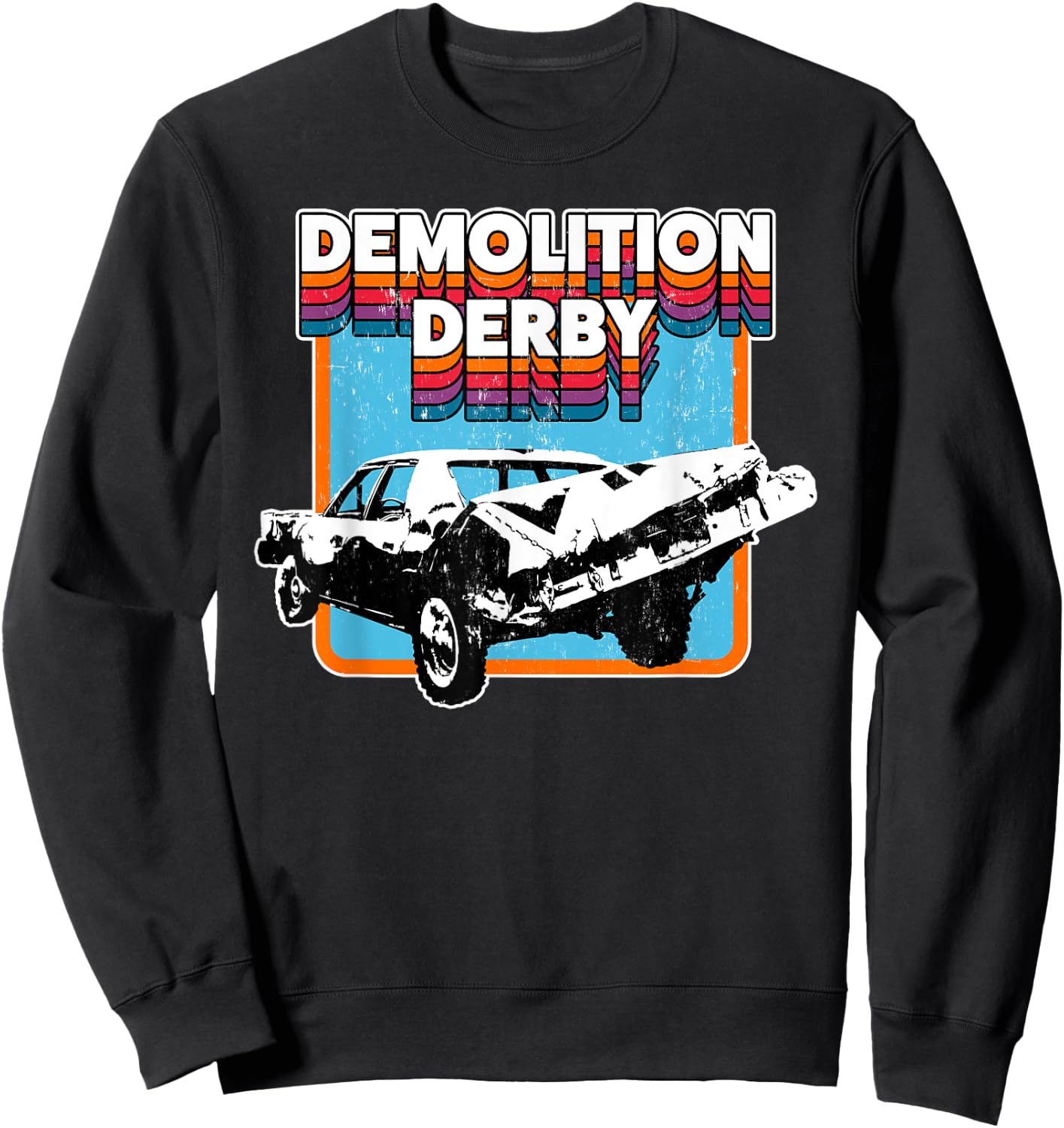 Demolition Derby Retro Vintage Design Sweatshirt - Sweatshirt | Black