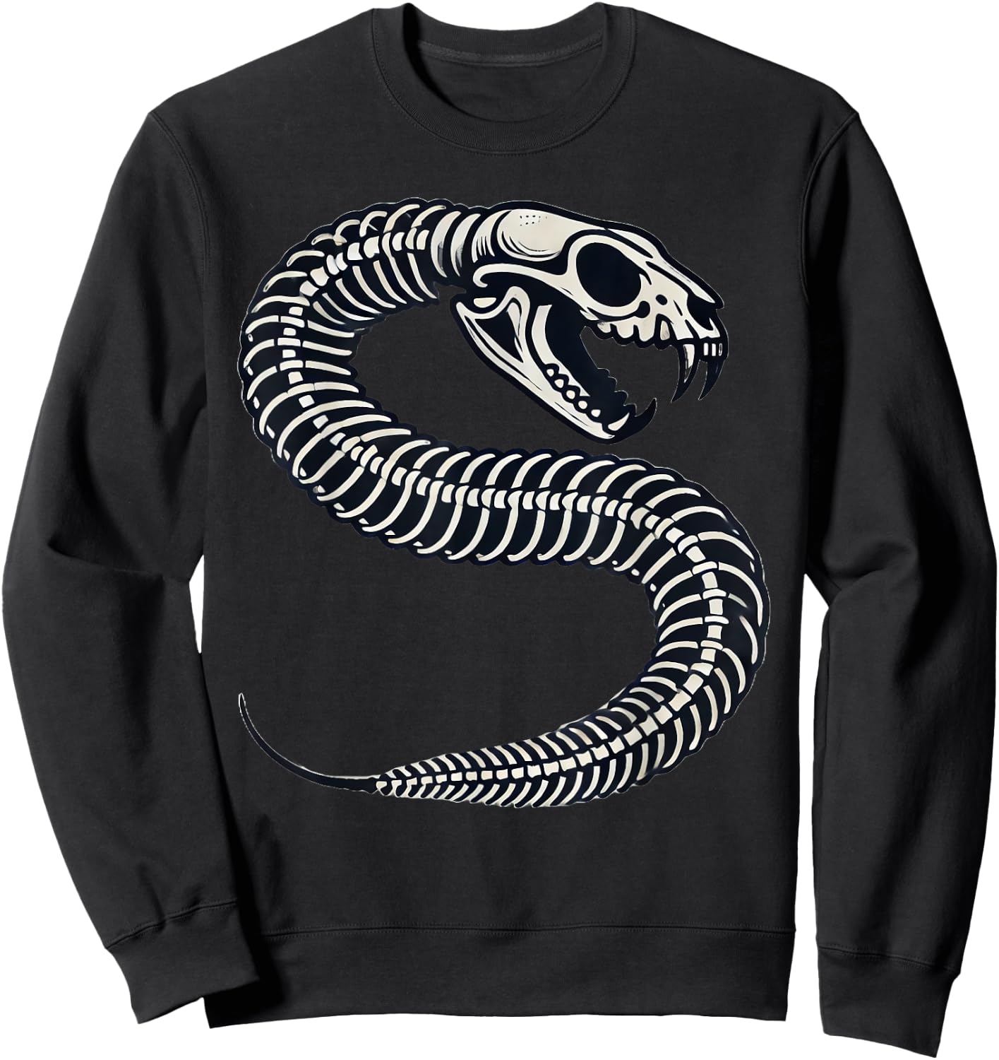 Snake Skeleton Halloween Sweatshirt - Sweatshirt | Black