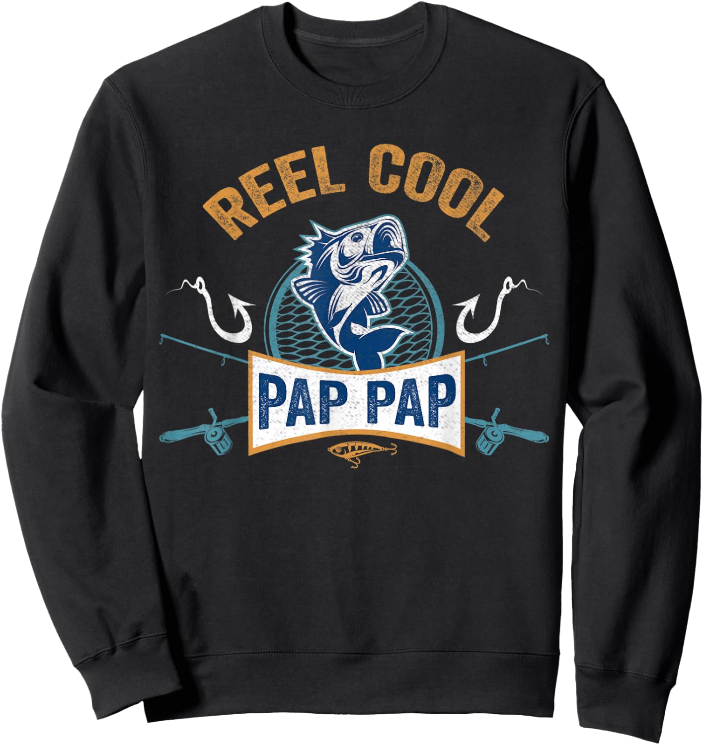 Reel Cool Pap Pap Fishing Fathers Day Sweatshirt - Sweatshirt | Black