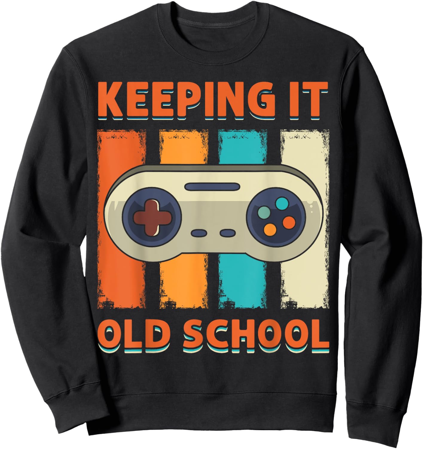 Keeping It Old School Gamer Vintage 80’s 90’s Arcade Gaming Sweatshirt - Sweatshirt | Black