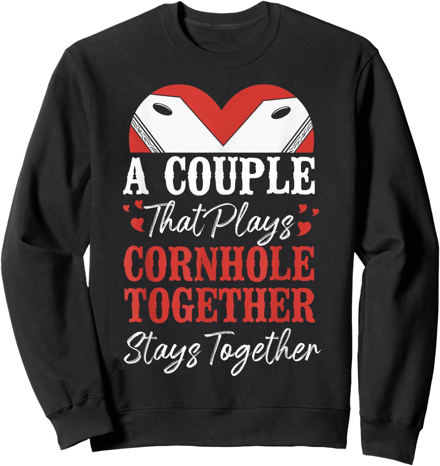 Cornhole Team Bean Bag Player Champ Couple Girlfriend Sweatshirt - Sweatshirt | Black
