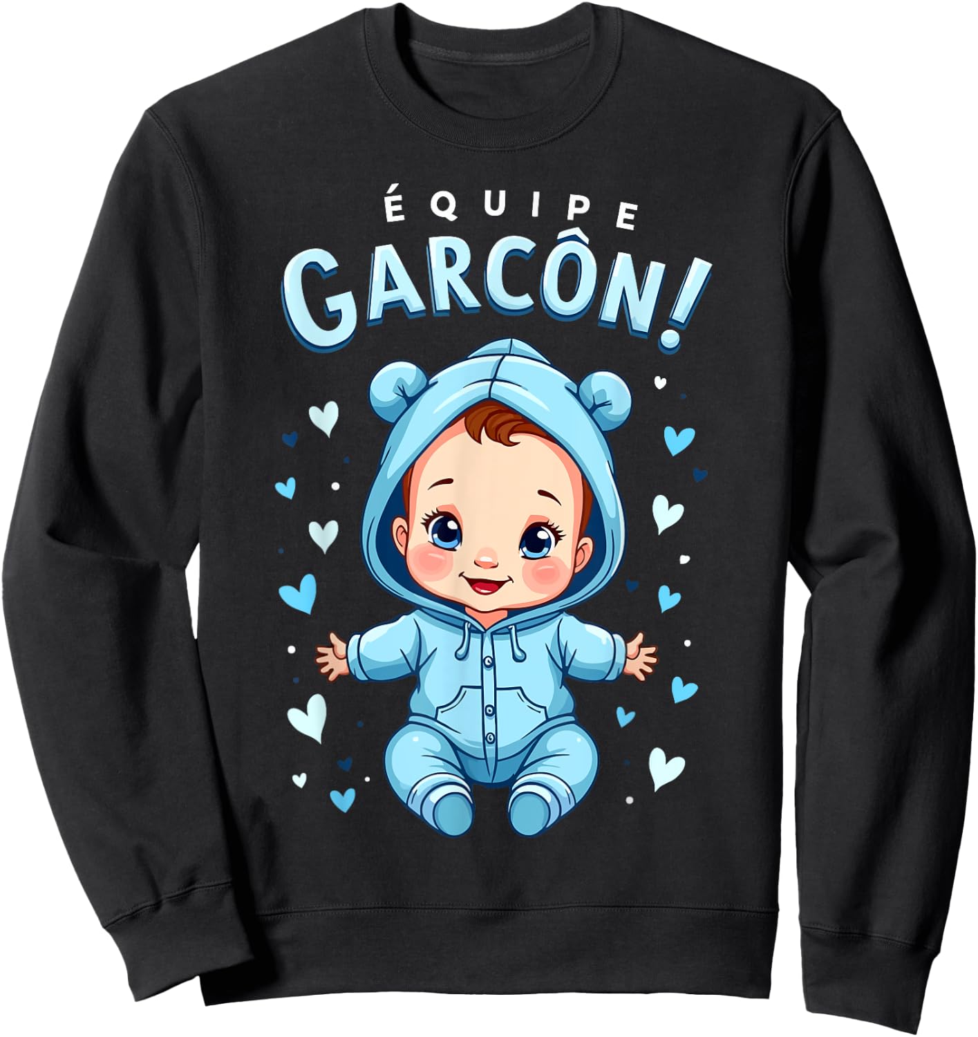 Gender Revelation Team Boy Humor Baby Shower Sweatshirt - Sweatshirt | Black
