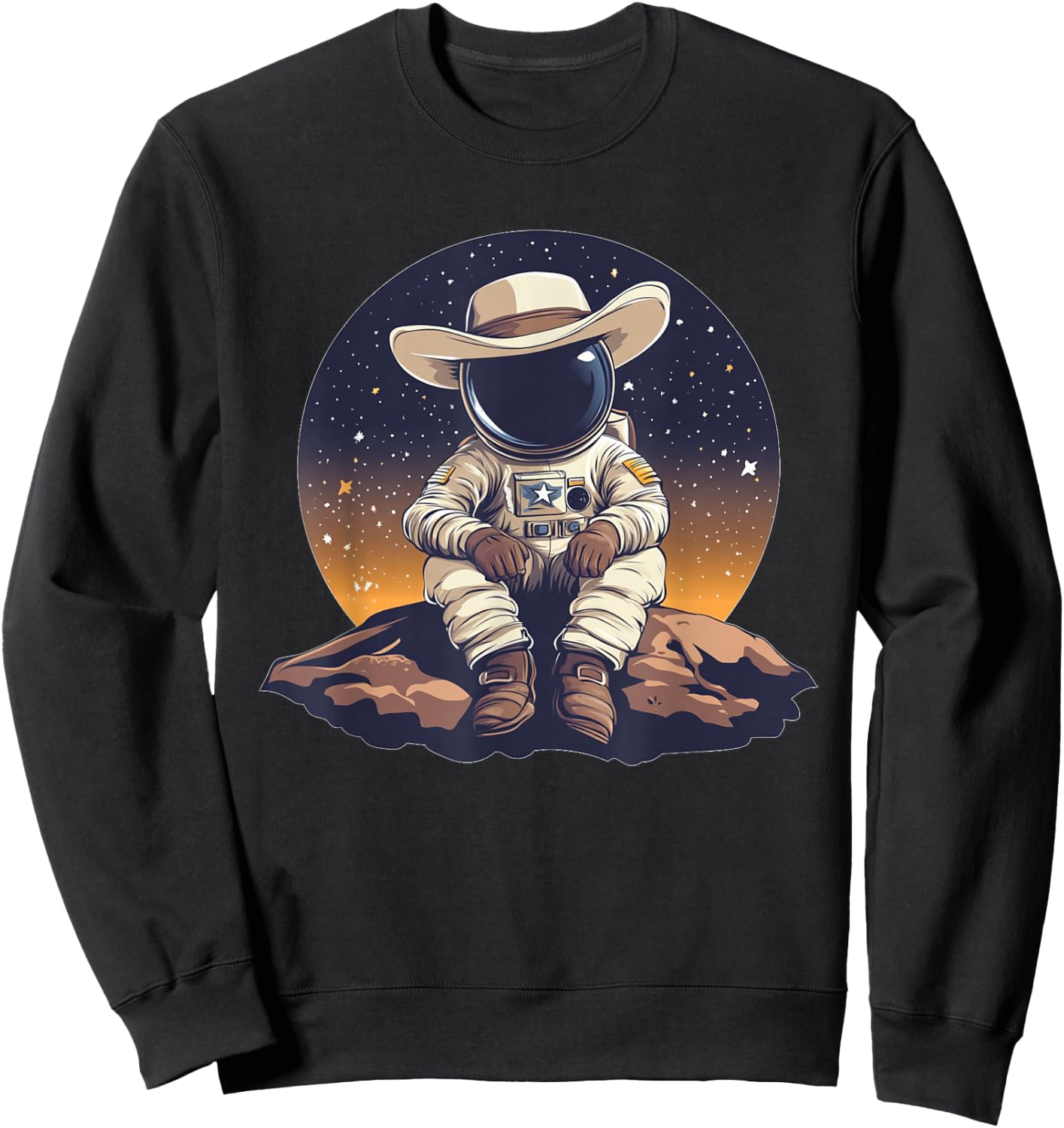 Rodeo Astronaut Costume for Cowboy and Space Lovers Sweatshirt - Sweatshirt | Black