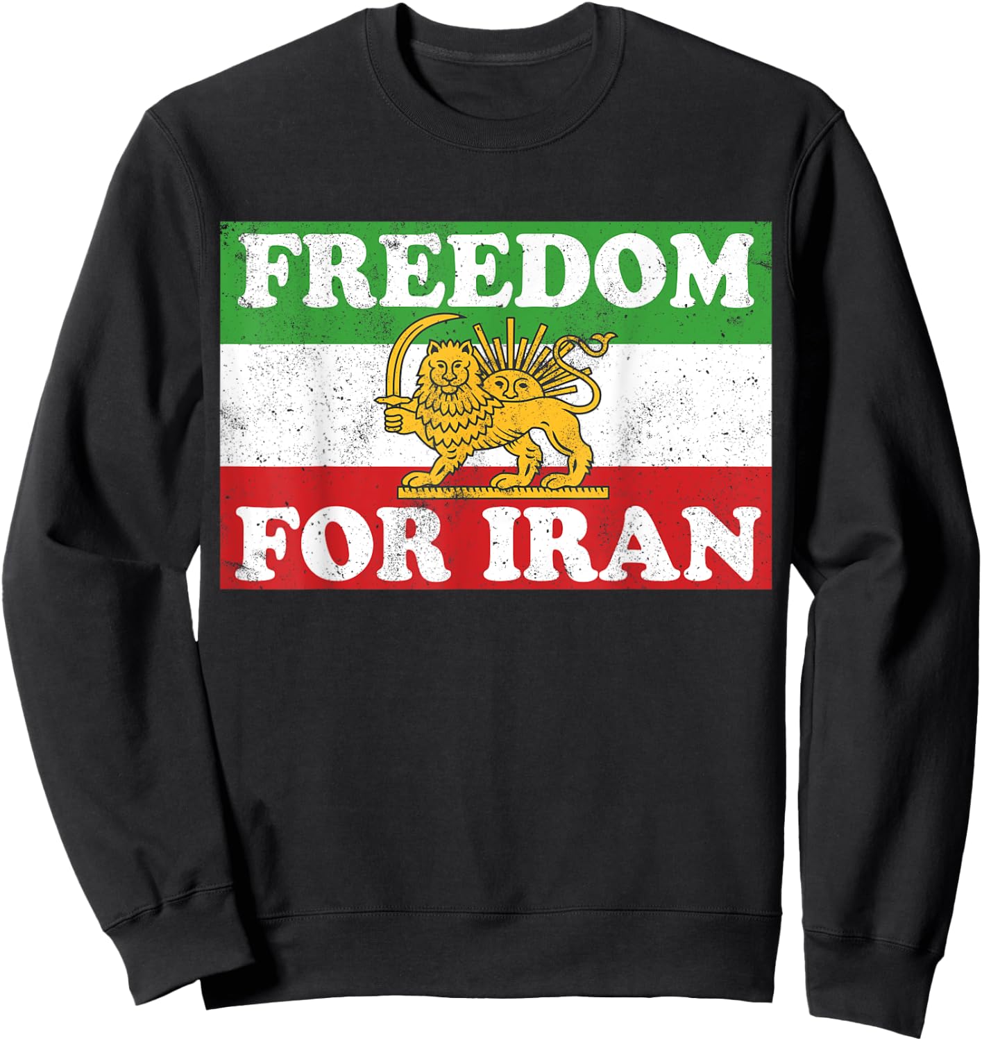 Iranian Lion Flag FREEDOM FOR IRAN Support Women of Iran Sweatshirt - Sweatshirt | Black