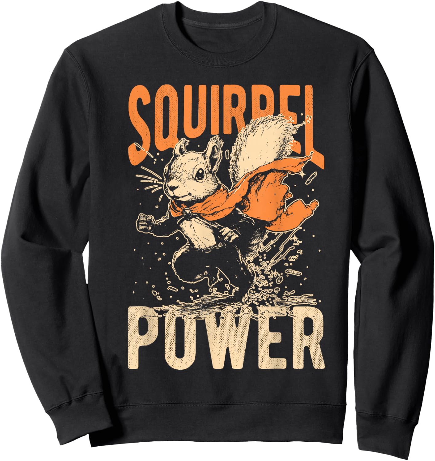 Squirrel POWER Squirrel Superhero Sweatshirt - Sweatshirt | Black