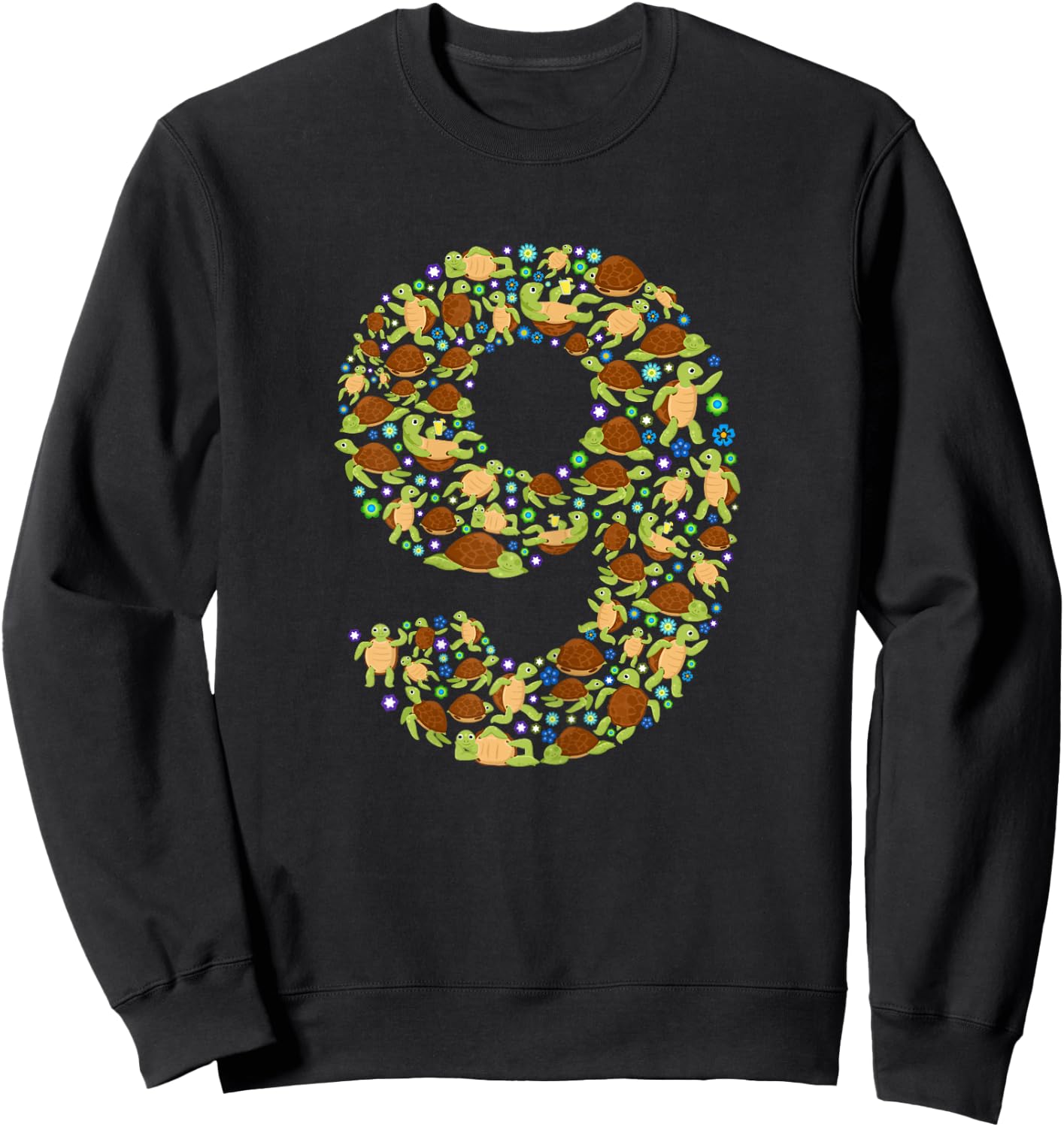 9 Jahre alte Schildkröte für Mädchen, Jungen, Schildkröten Sweatshirt - Sweatshirt | Black