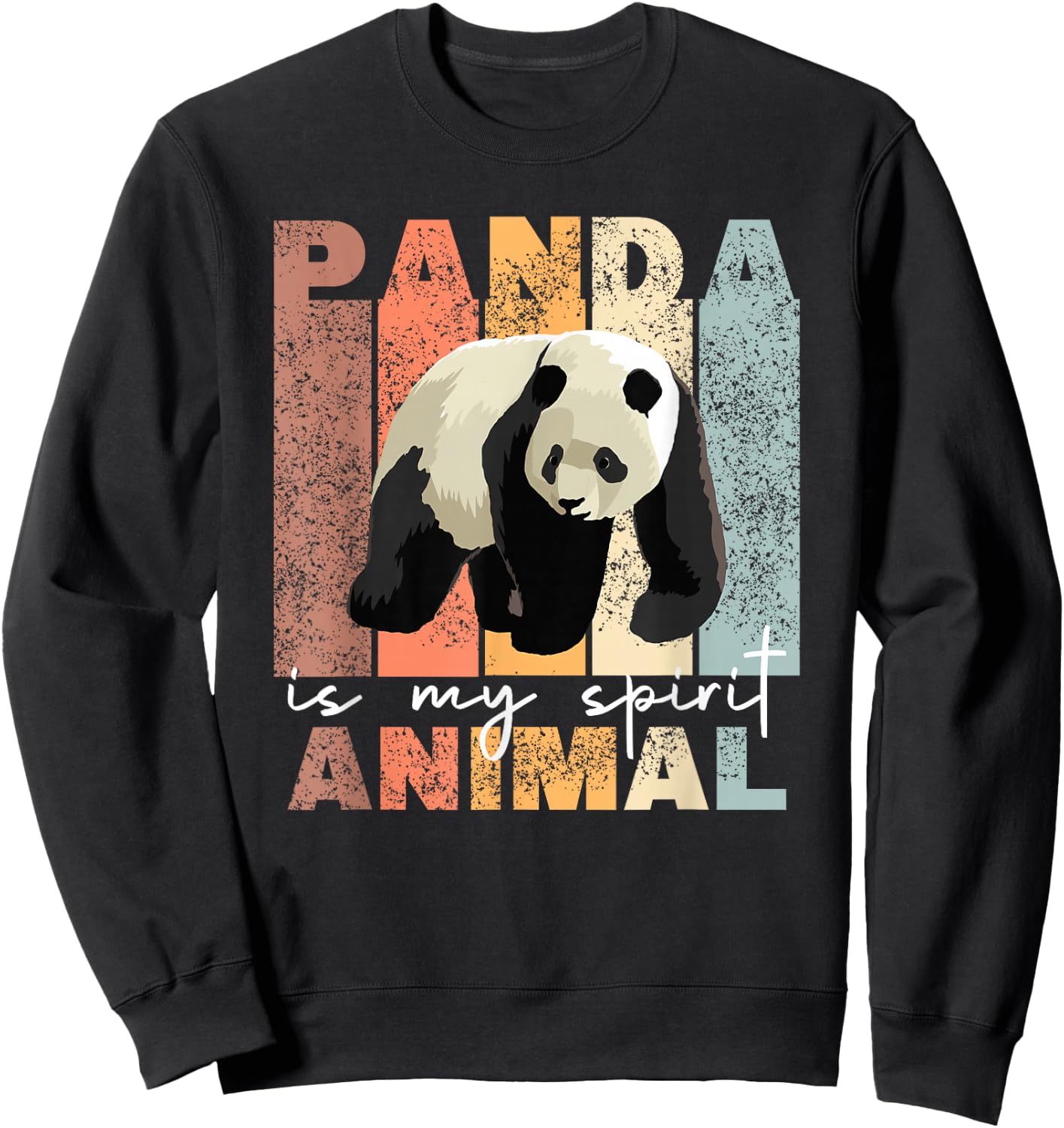 Panda Is My Spirit Animal - Cute Panda Vintage Pandas Sweatshirt - Sweatshirt | Black
