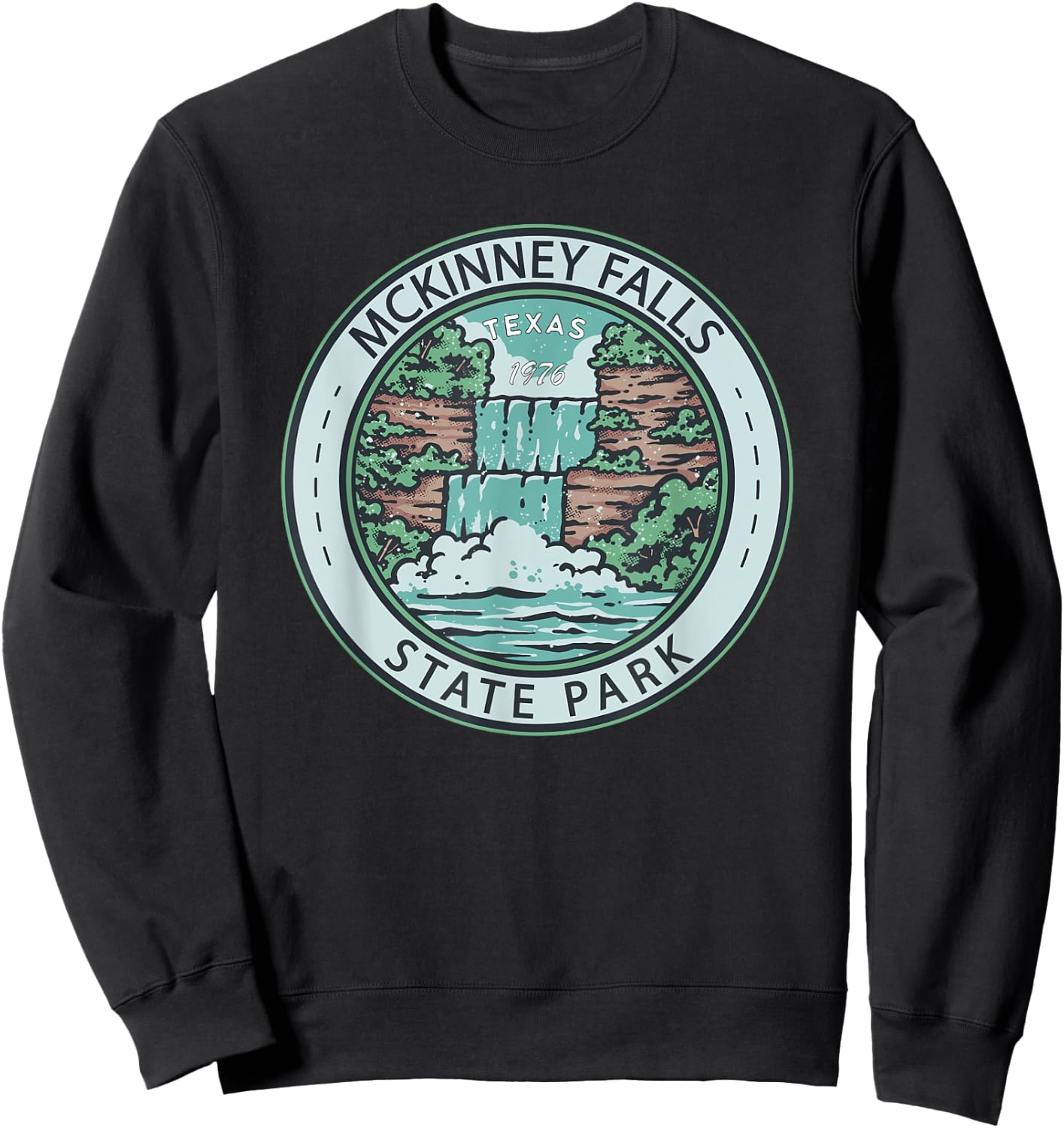 McKinney Falls State Park Texas Badge Vintage Sweatshirt - Sweatshirt | Black