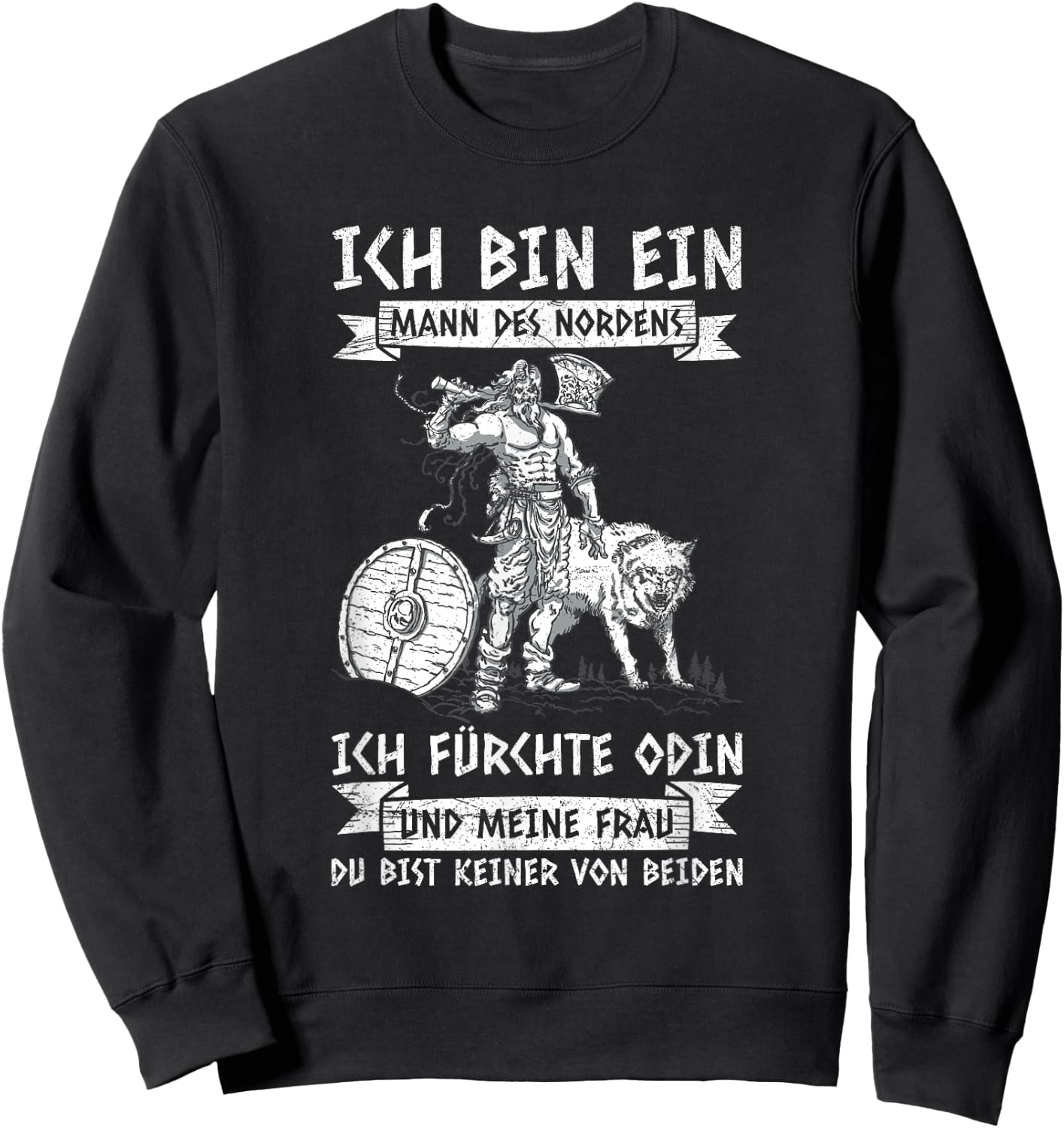 Men's Viking Ich Bin Ein Mann Des Nordens NordMEN , black, s Sweatshirt - Sweatshirt | Black