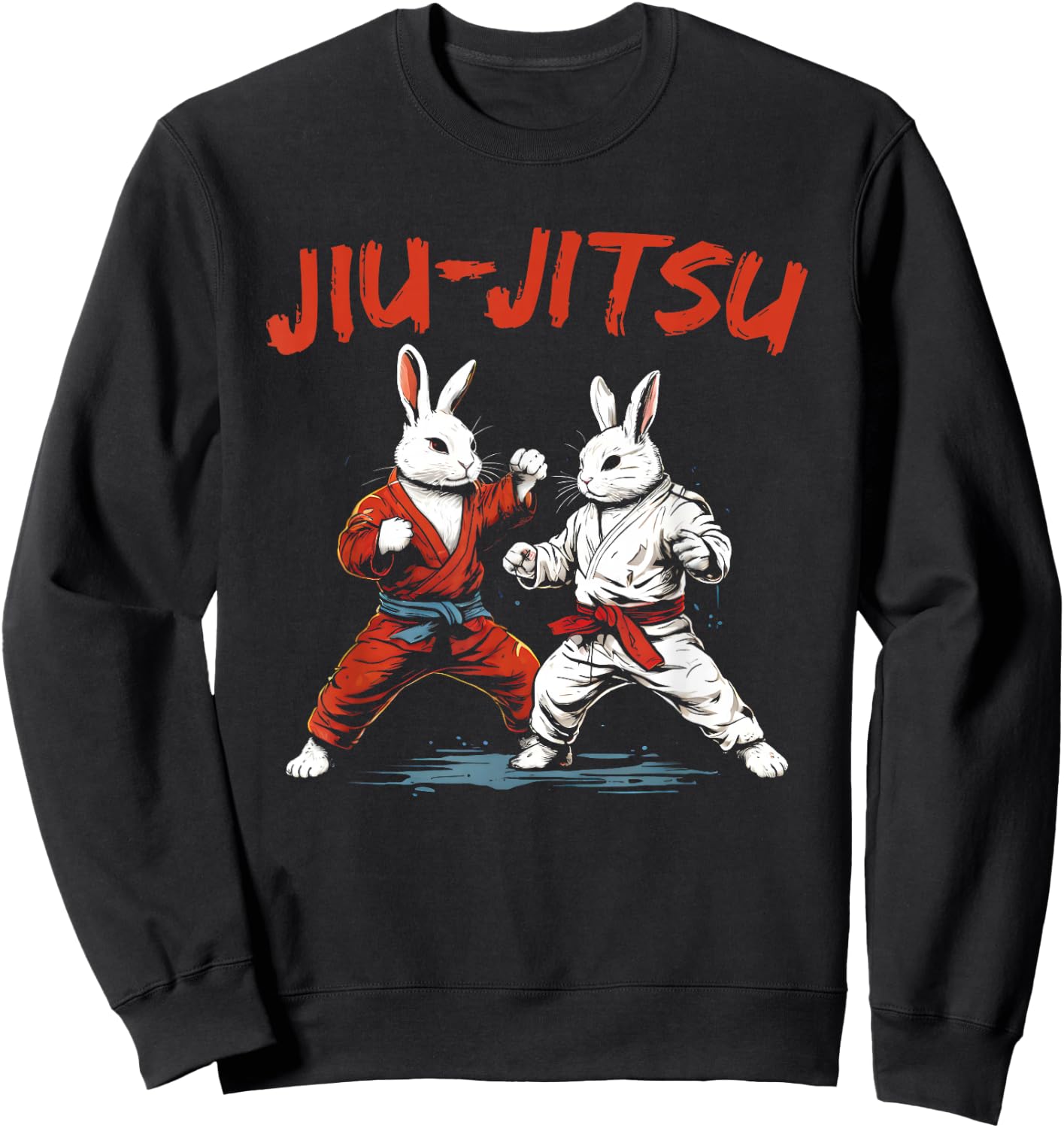 Jiu-Jitsu Bunnies - Vintage Martial Arts Rabbit Lover Sweatshirt - Sweatshirt | Black