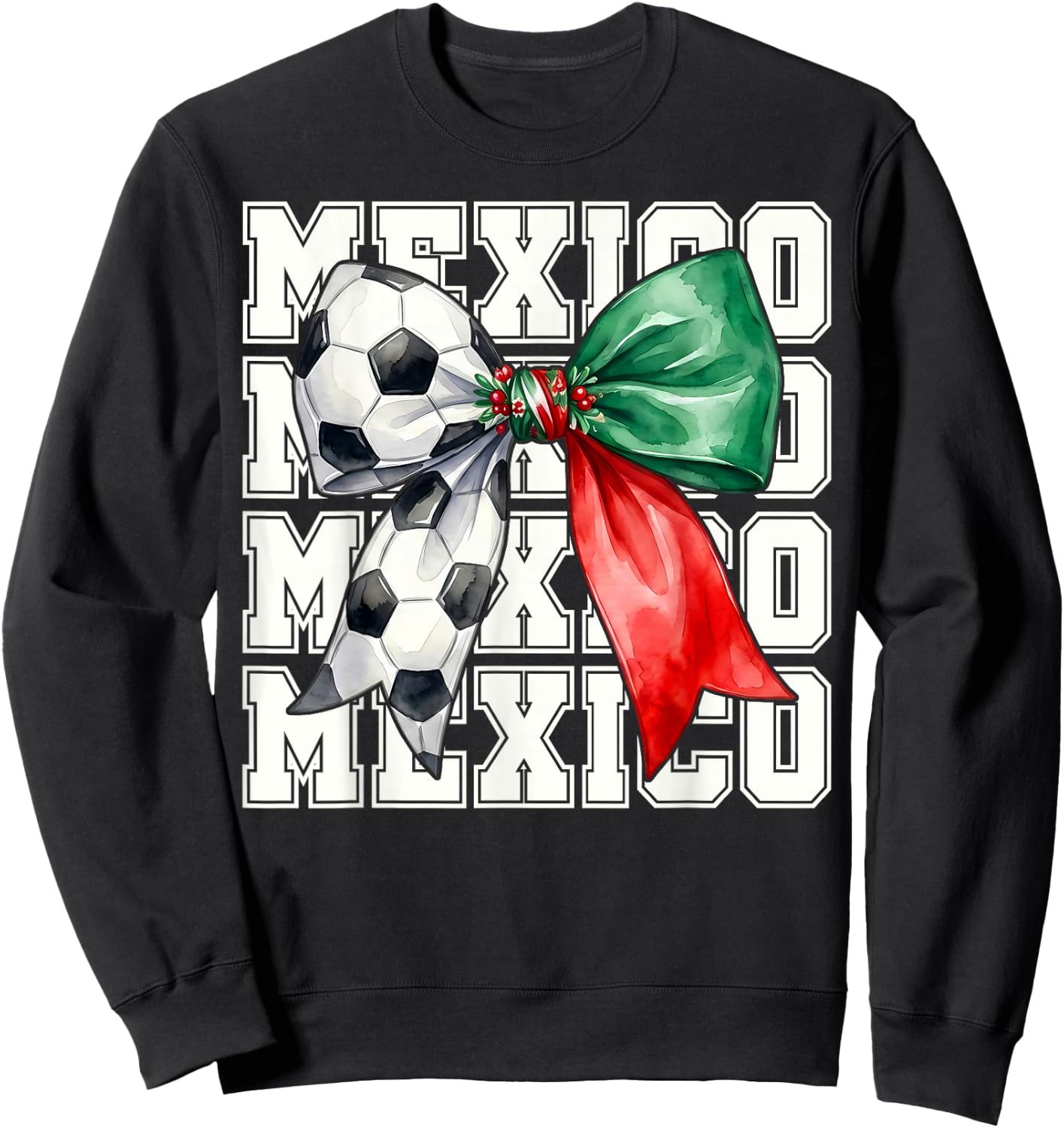 Mexico Coquette Bow Mexican Flag Vintage Pride Men Women Kid Sweatshirt - Sweatshirt | Black