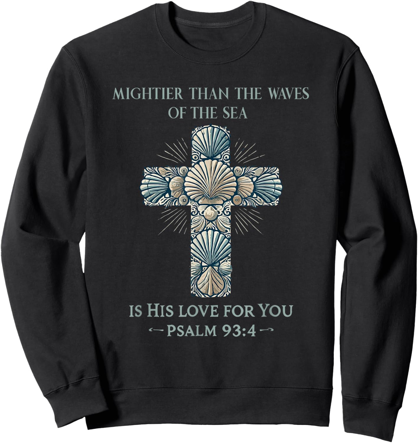 Christian Seashell Style Beach Sweatshirt - Sweatshirt | Black