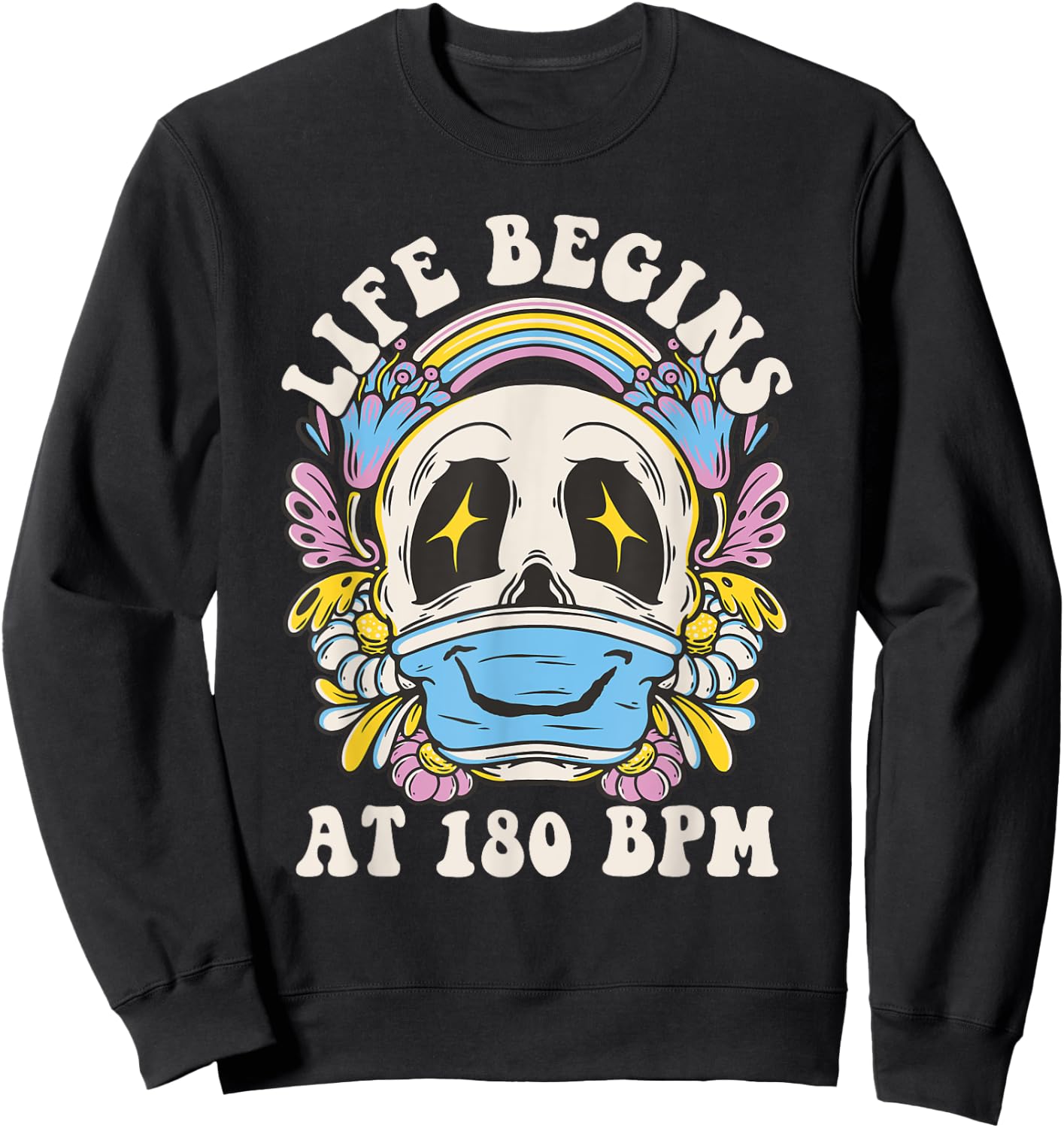 Techno Outfit Ladies, Men Raver Techno Party Sweatshirt - Sweatshirt | Black