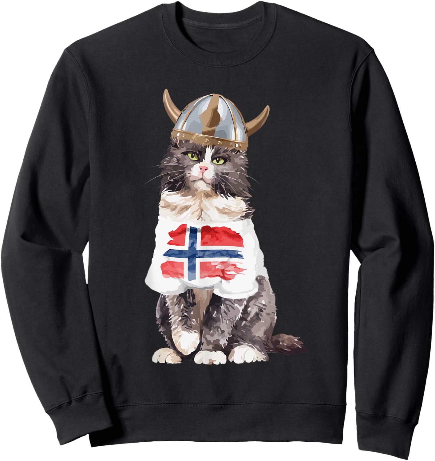 Norwegian Forest Cat Norway Flag Sweatshirt - Sweatshirt | Black