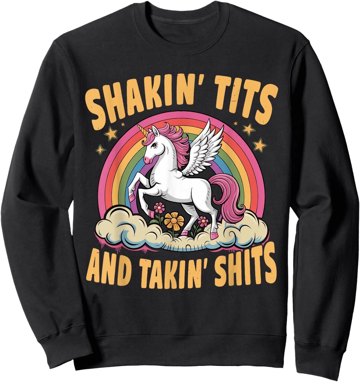 Shakin' Tits And Takin' Shits Funny Men Sweatshirt - Sweatshirt | Black