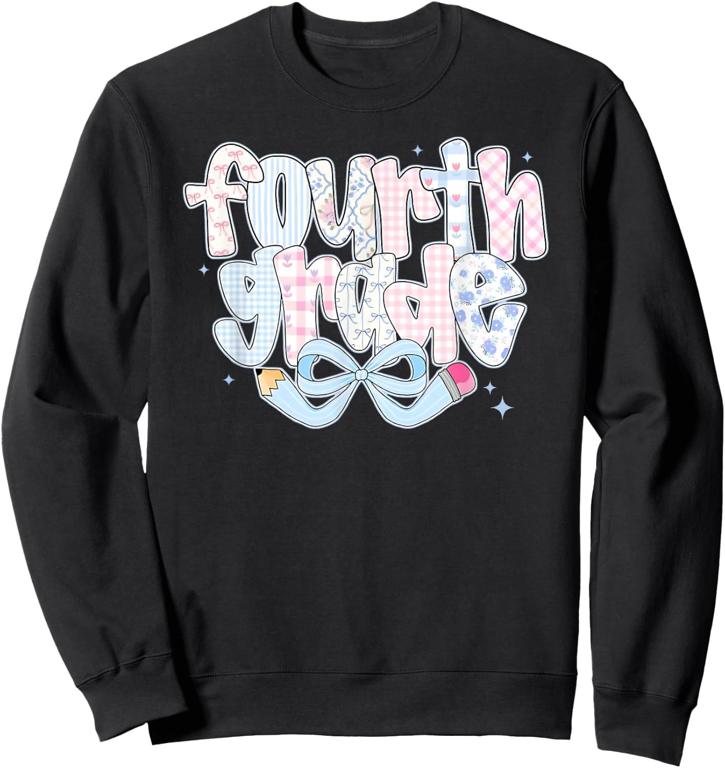 Preppy Fourth Grade Back To School Coquette 4th Grade Sweatshirt - Sweatshirt | Black
