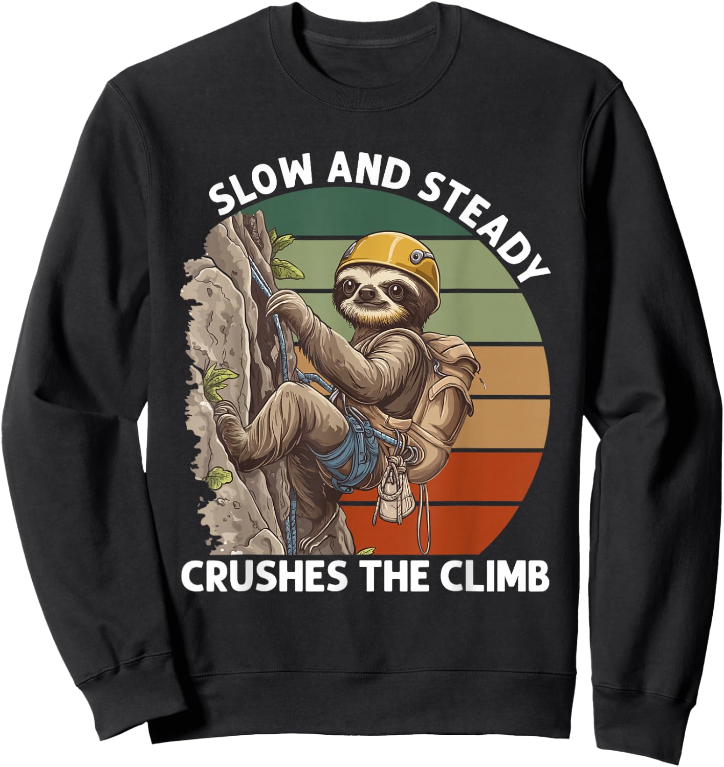 Bouldering Slow And Steady Sloth Rock Climbing Sweatshirt - Sweatshirt | Black